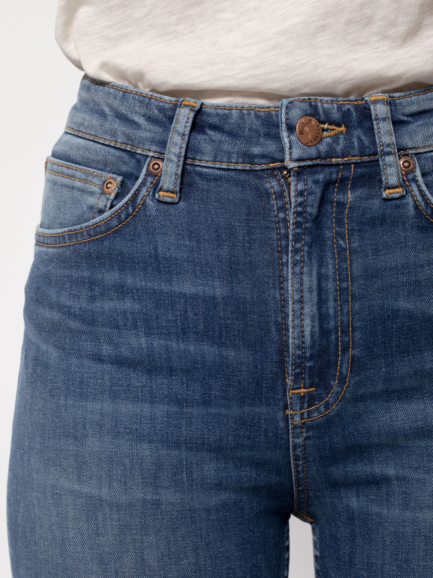 Jean skinny taille haute bleu délavé - hightop tilde southern lights