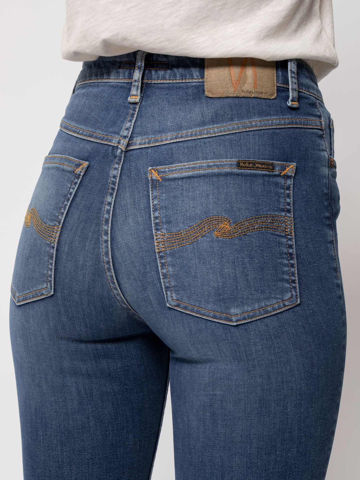 Jean skinny taille haute bleu délavé - hightop tilde southern lights