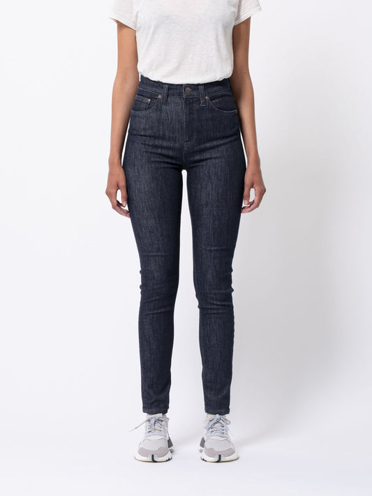 Jean skinny taille haute brut en coton bio - hightop tilde dark navy