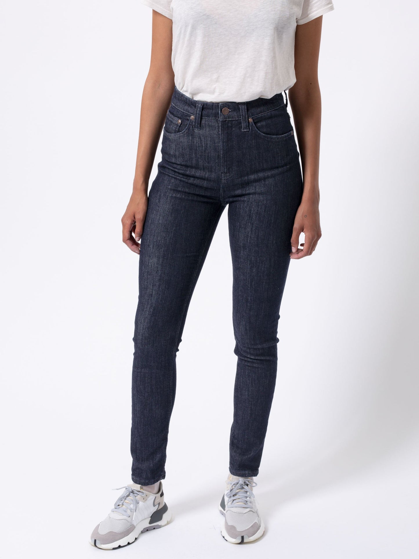 Jean skinny taille haute brut en coton bio - hightop tilde dark navy