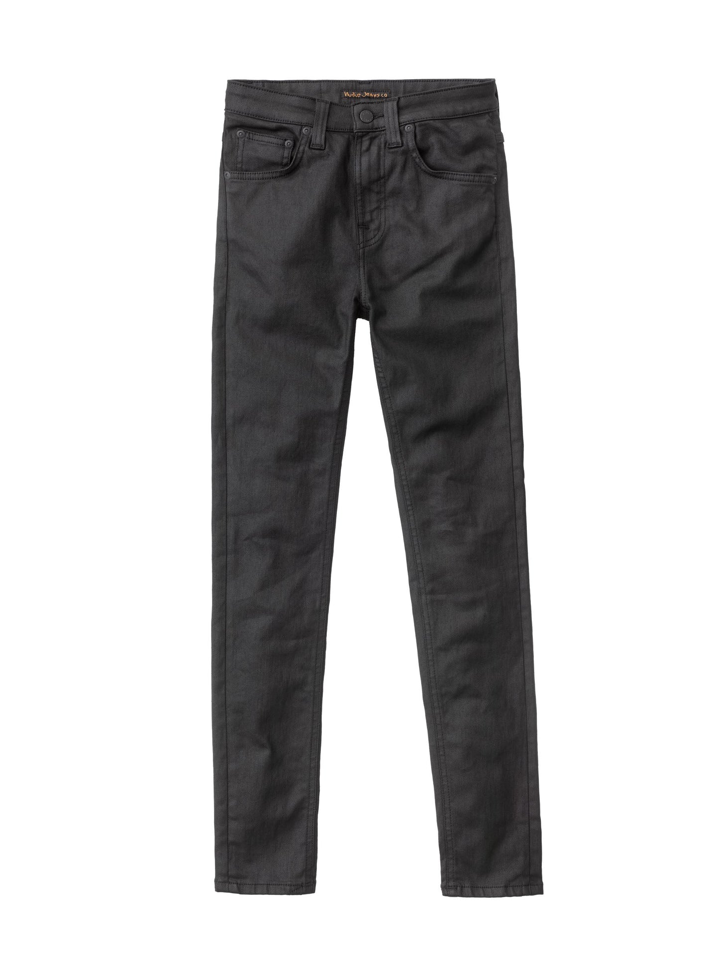 Jean skinny taille haute noir enduit en coton bio - hightop tilde painted black