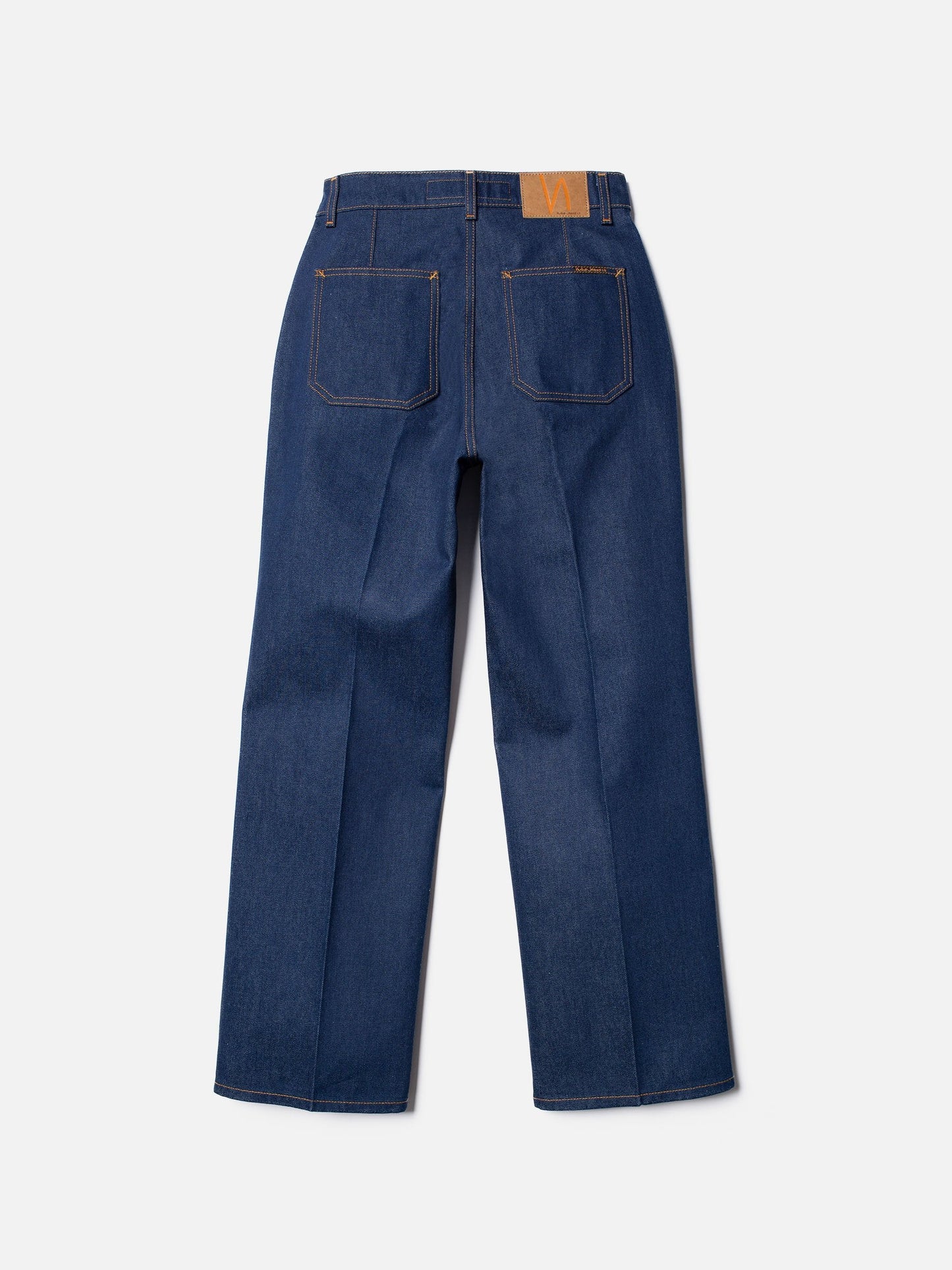 Jean droit brut en coton bio - holly western pants 70's blue denim