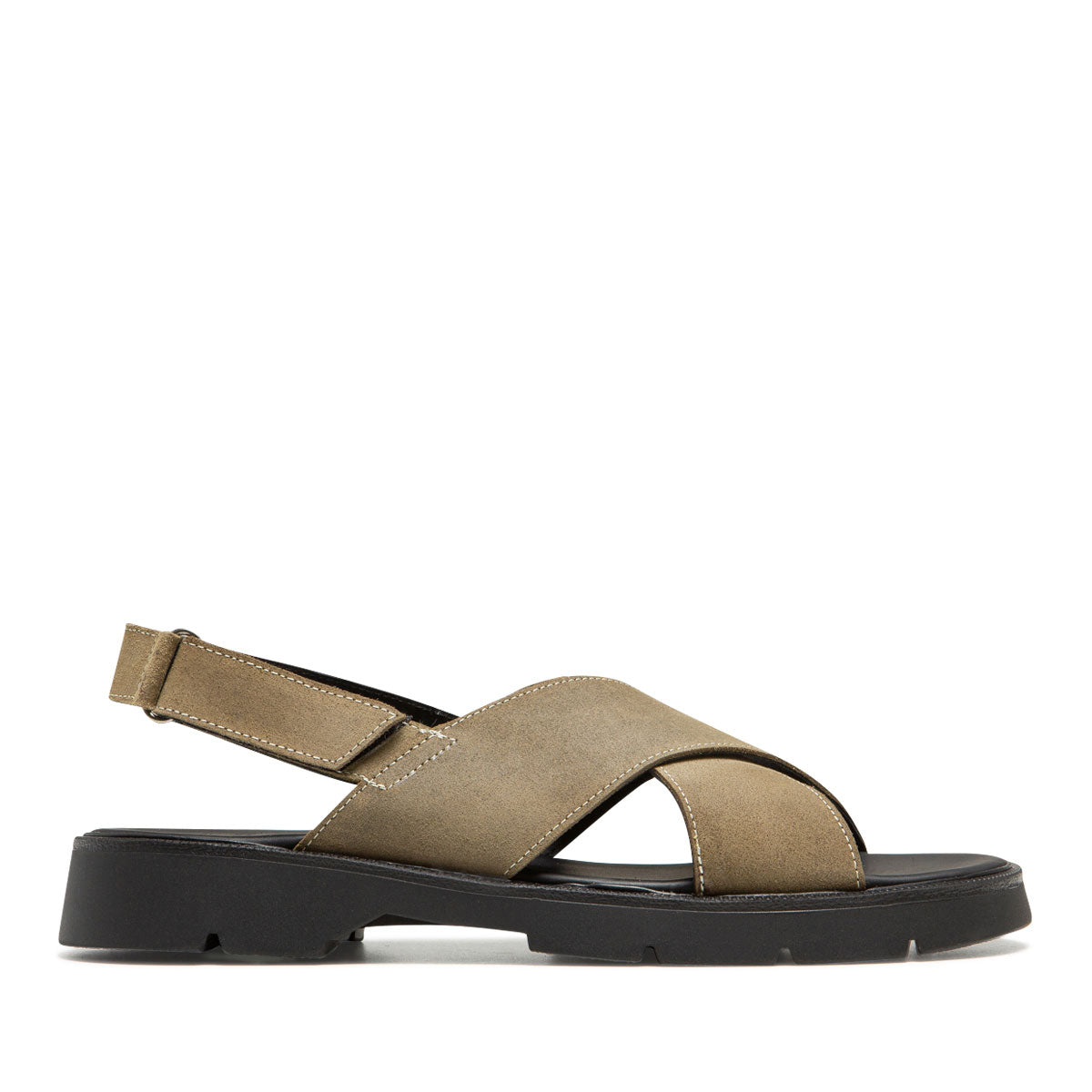 Sandales en cuir certifié | Ilot ec - kaki