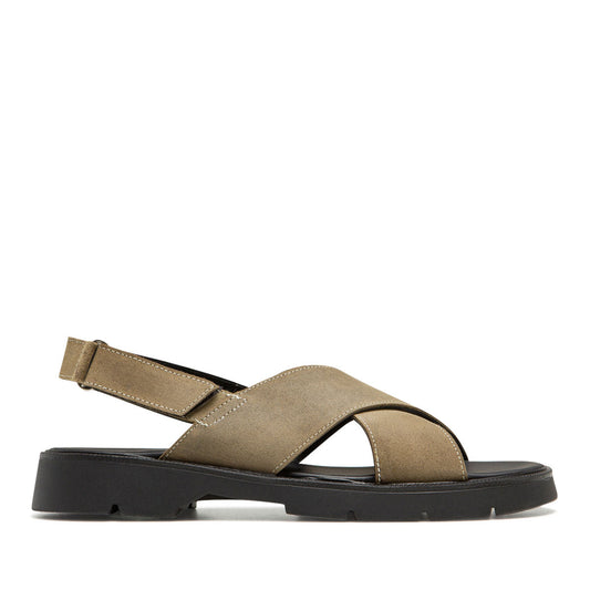 Sandales en cuir certifié | Ilot ec - kaki