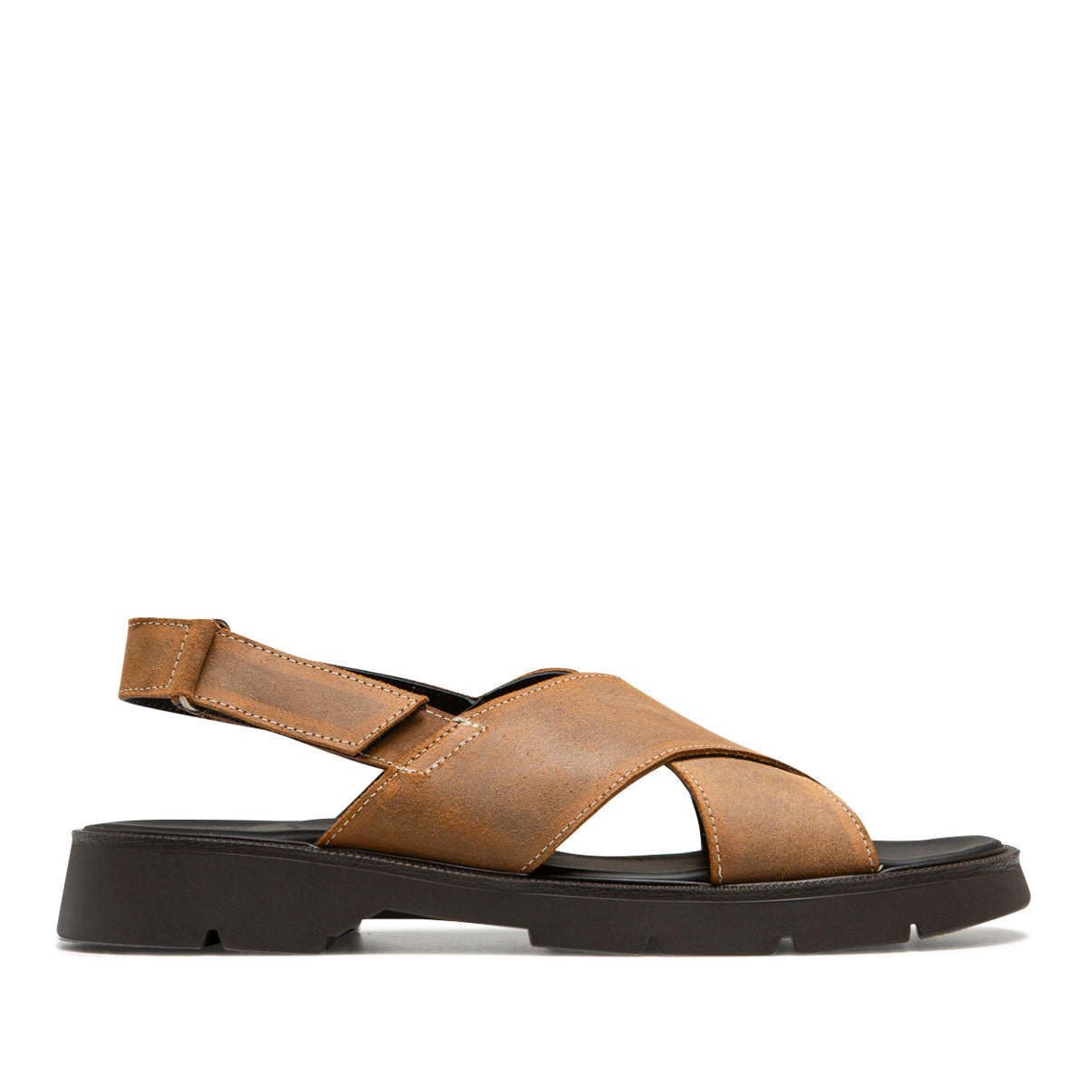 Sandales en cuir certifié | Ilot ec - cognac