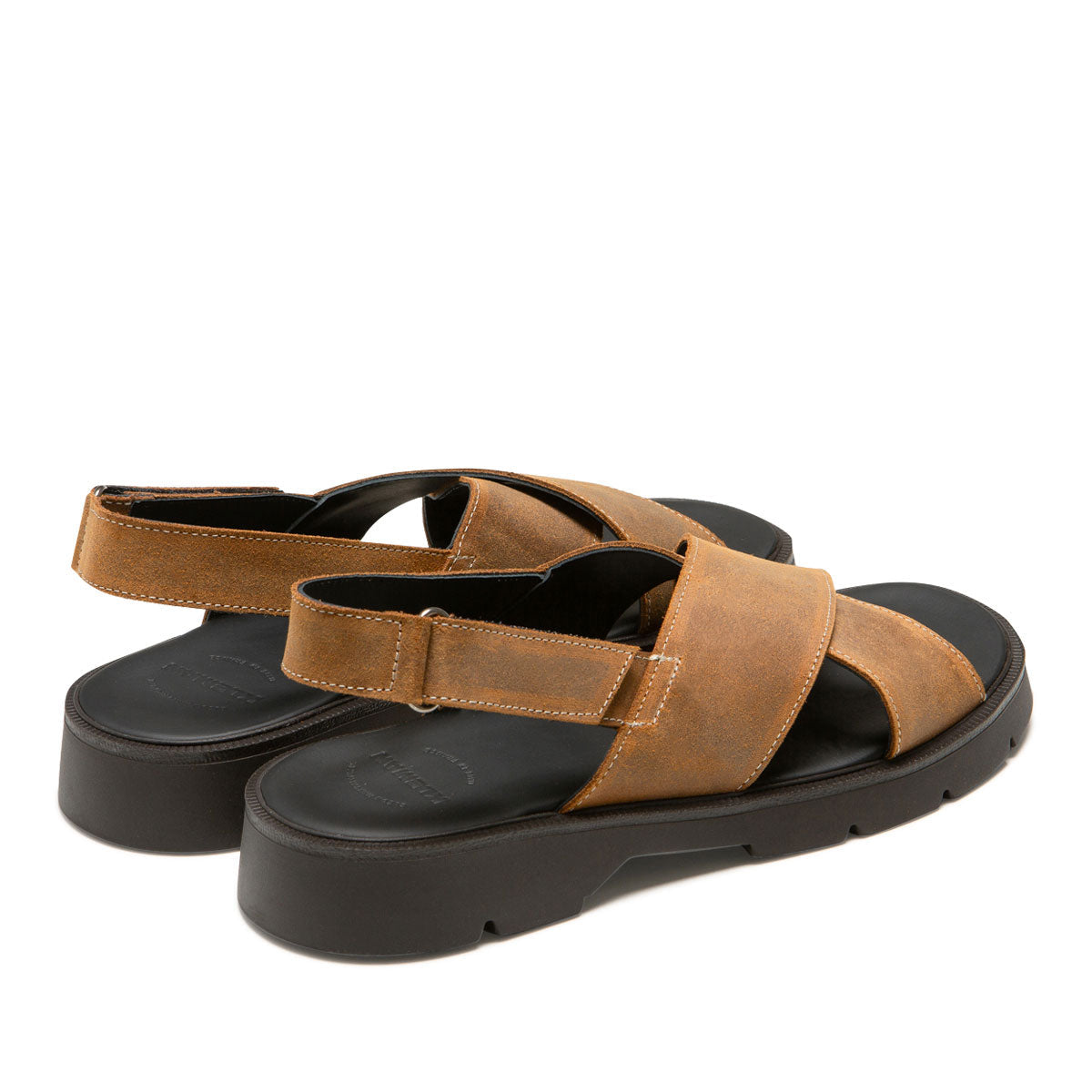 Sandales en cuir certifié | Ilot ec - cognac