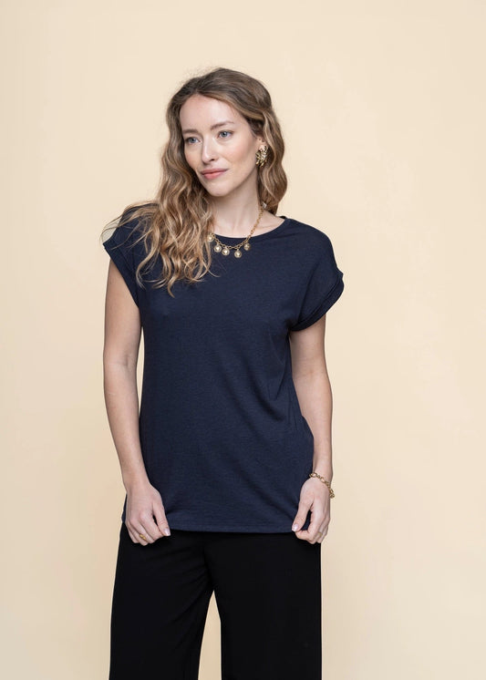 T-shirt en tencel et coton bio | marine "jilaana night sky"