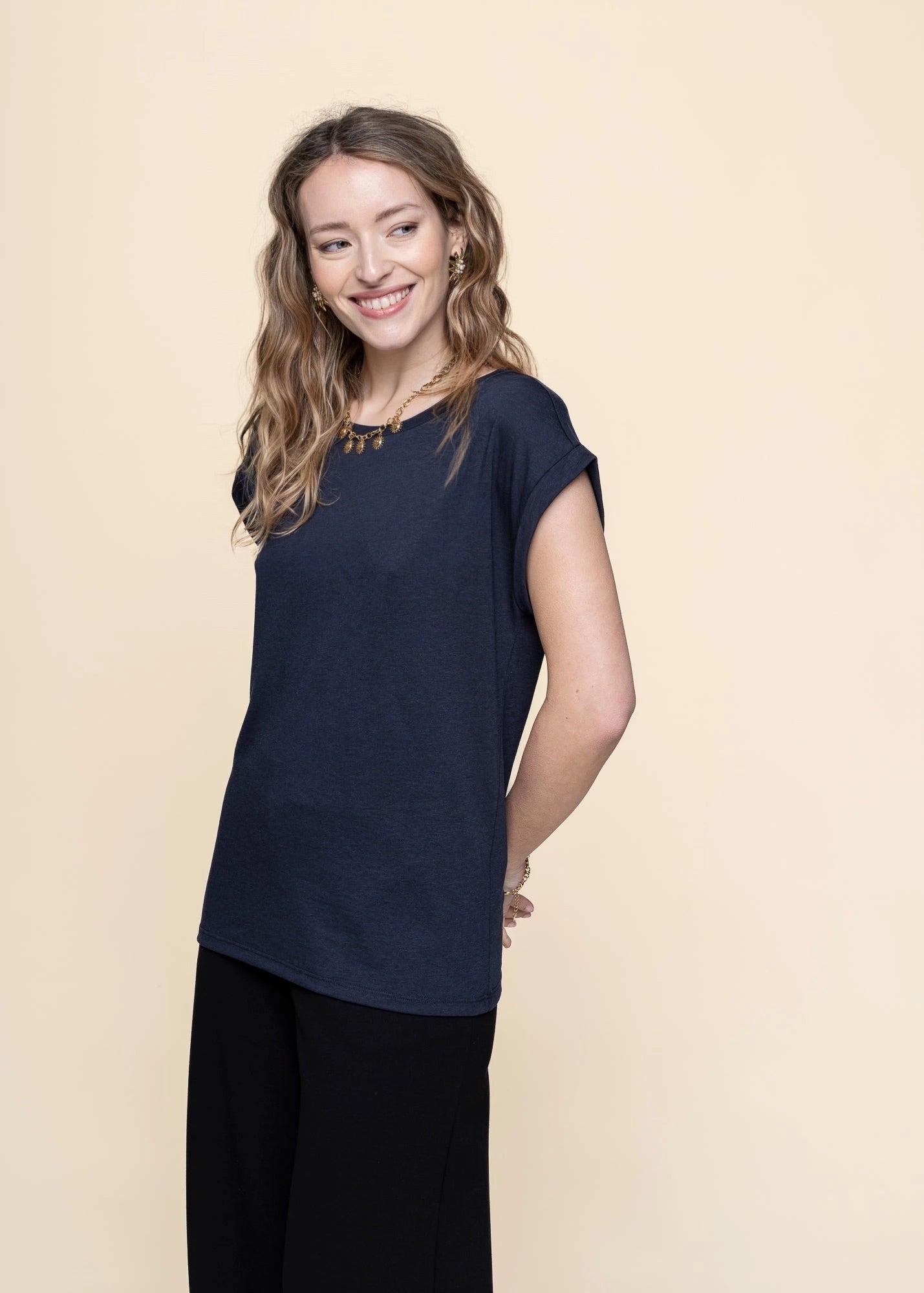 T-shirt en tencel et coton bio | marine "jilaana night sky"