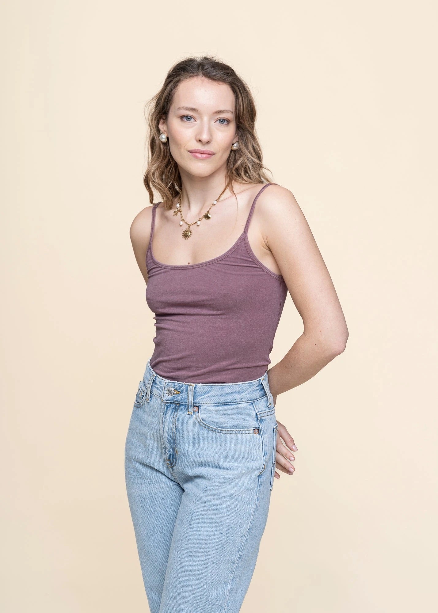 Débardeur en coton bio | vieux rose "core singlet muted rose wood"