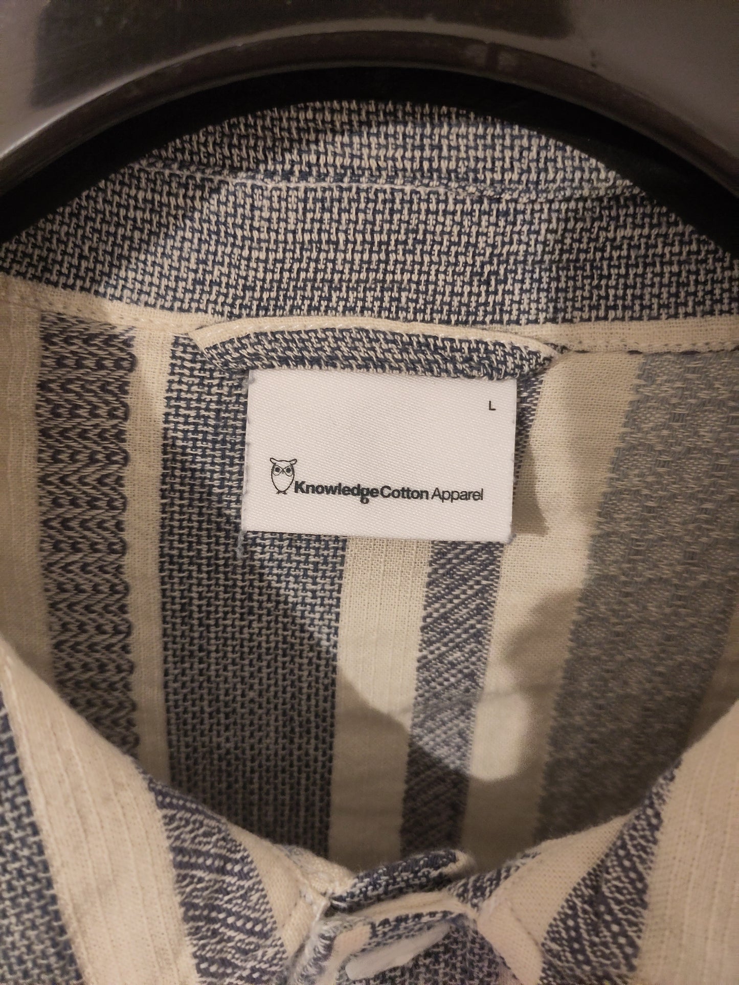 Chemise en coton bio | rayée bleue 'loose jacquard woven striped shirt blue stripe'