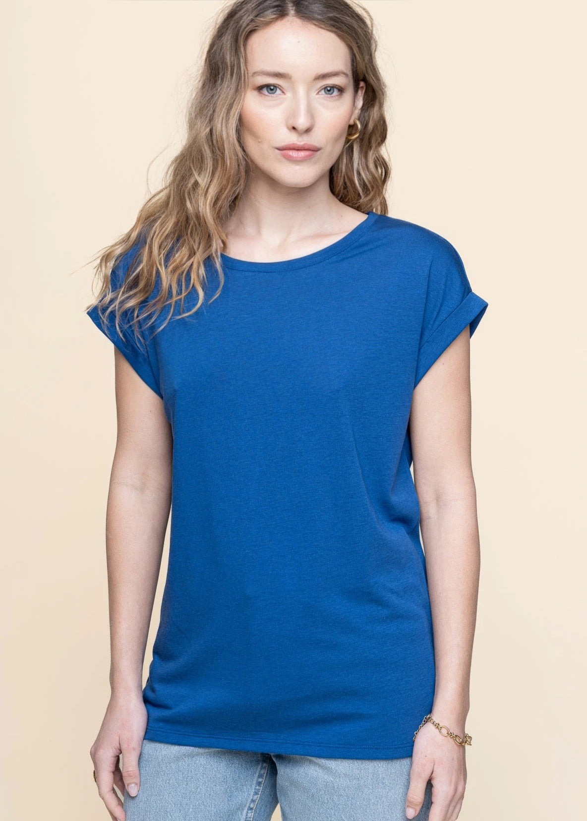 T-shirt en tencel® (procédé lyocell) | bleu "jilaana - lapis blue"