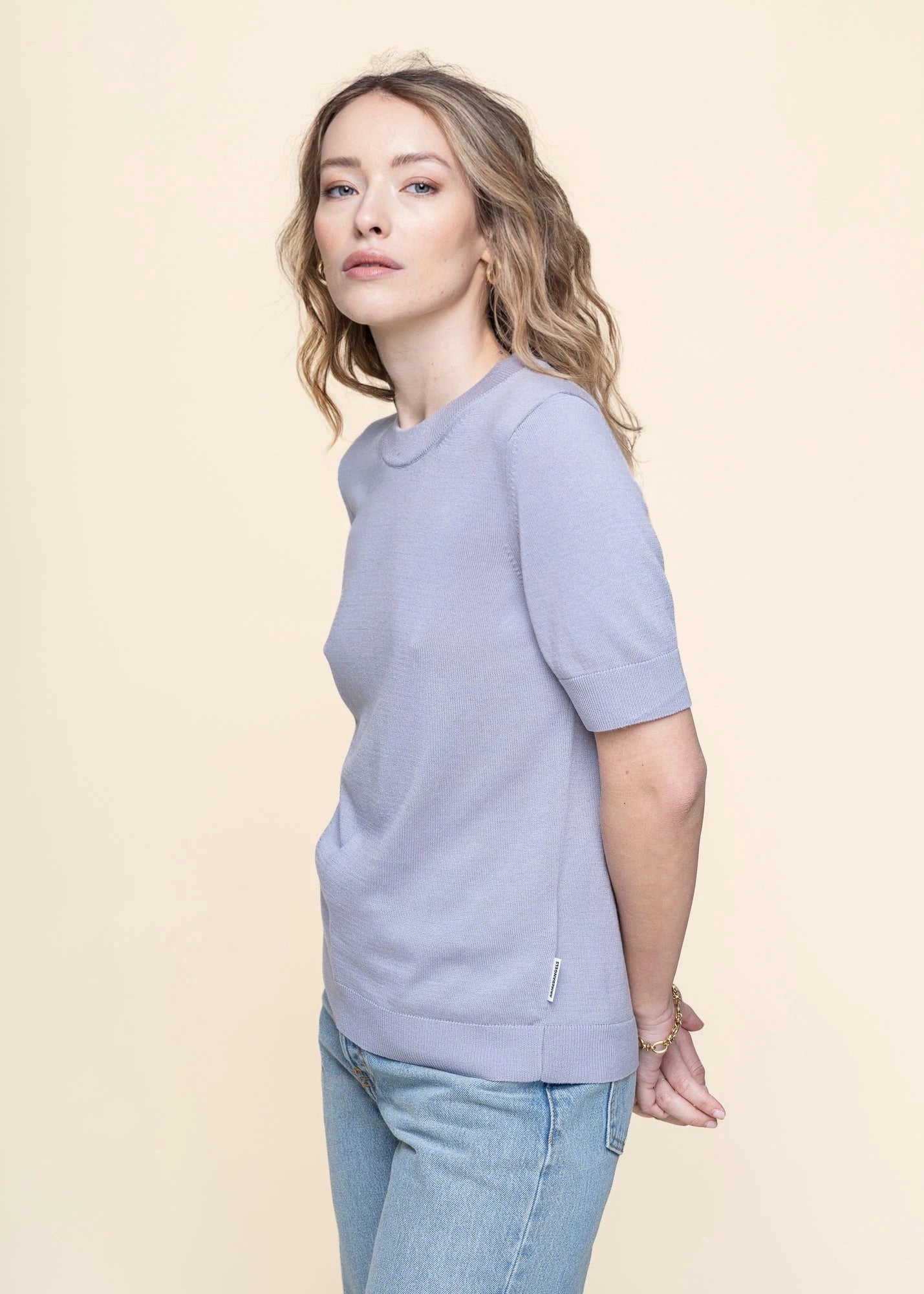 T-shirt maille en coton bio et tencel | gris "siljiaas - misty morning"