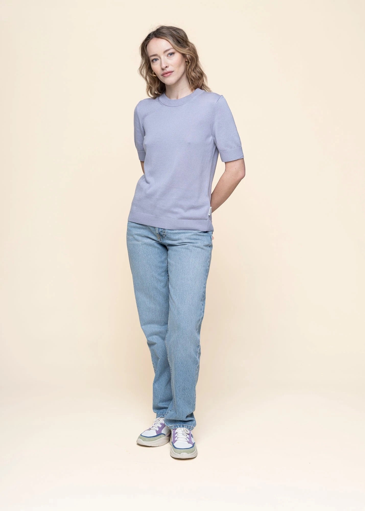 T-shirt maille en coton bio et tencel | gris "siljiaas - misty morning"