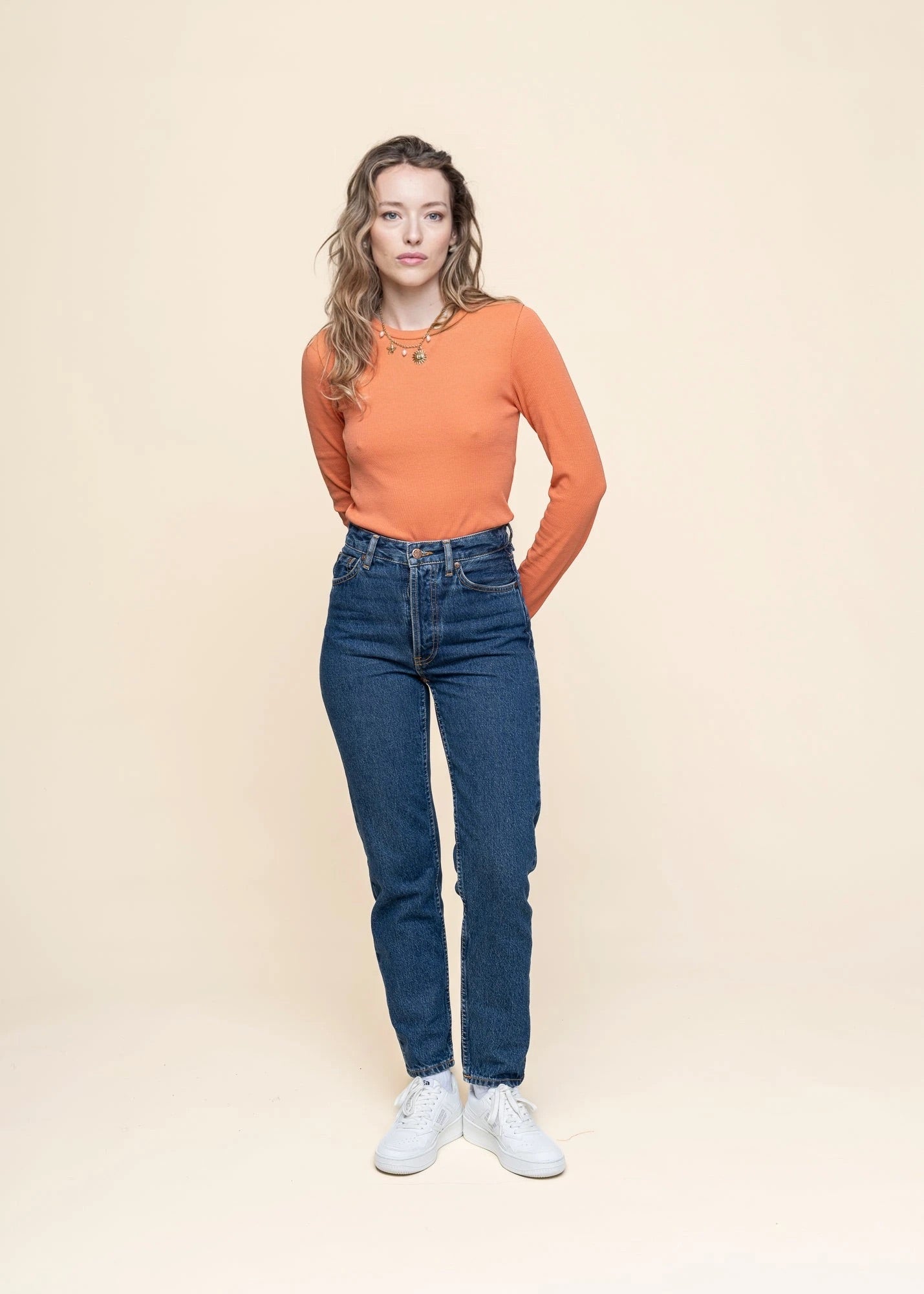 Jean mom en coton bio | bleu 'breezy britt morning soul'