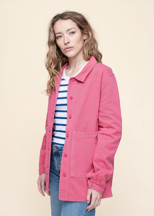 Veste en coton bio | rose "Revivre - framboise"