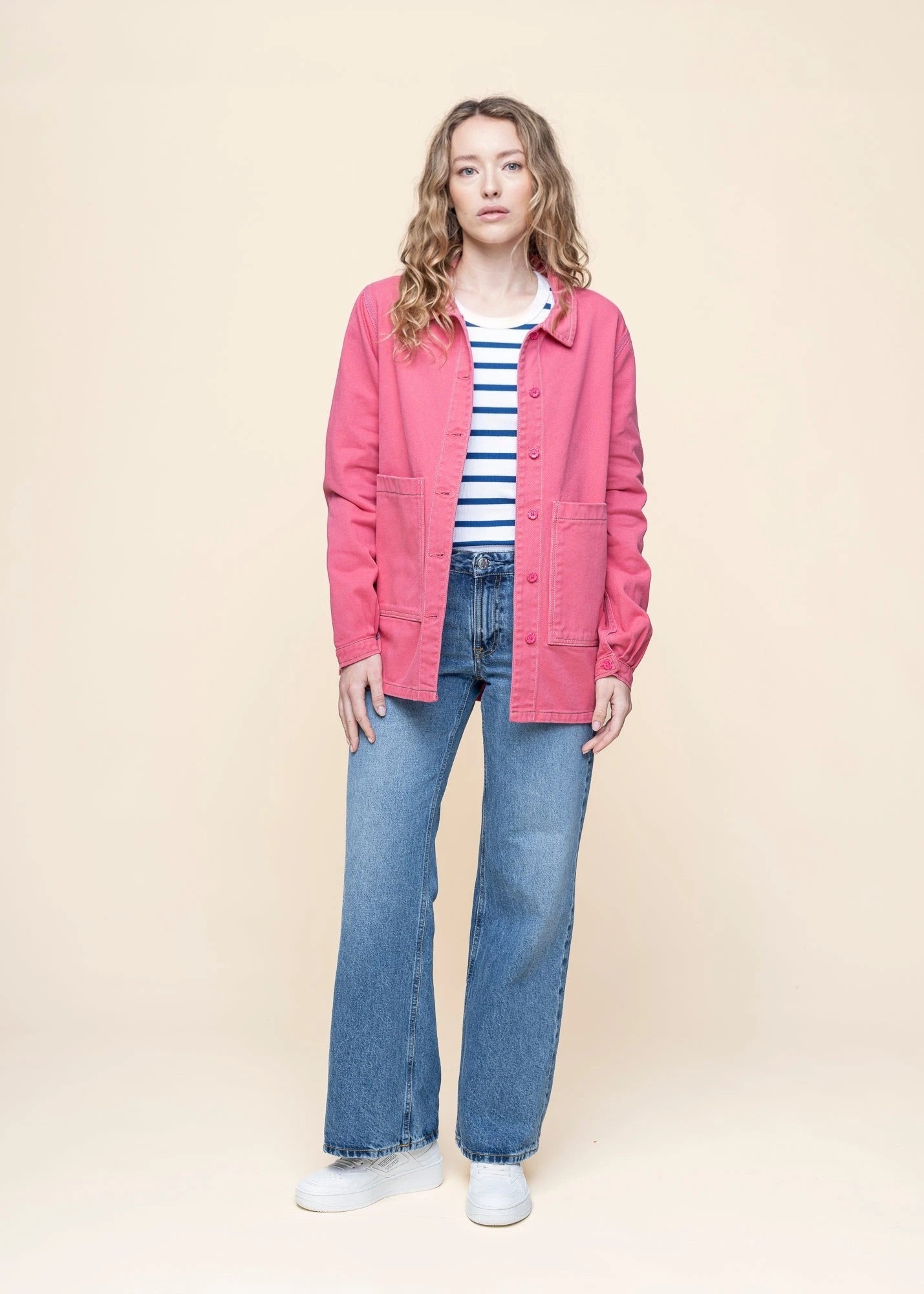 Veste en coton bio | rose "Revivre - framboise"