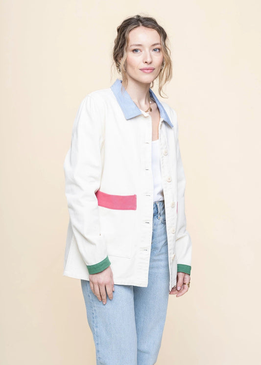 Veste en coton bio | écru "Revivre - vanille"