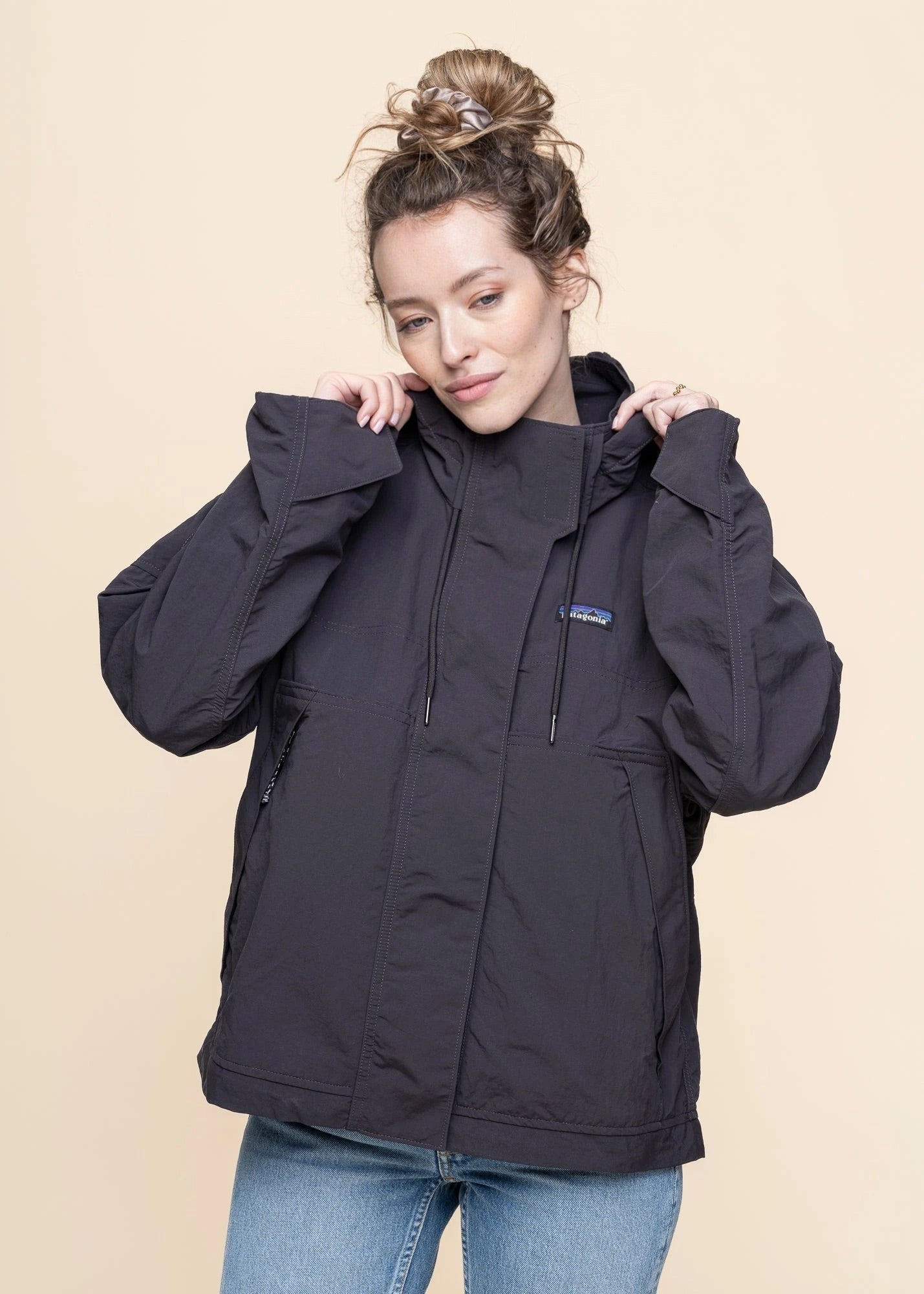 Coupe-vent en matières recyclées | noir "skysail jkt - ink black"