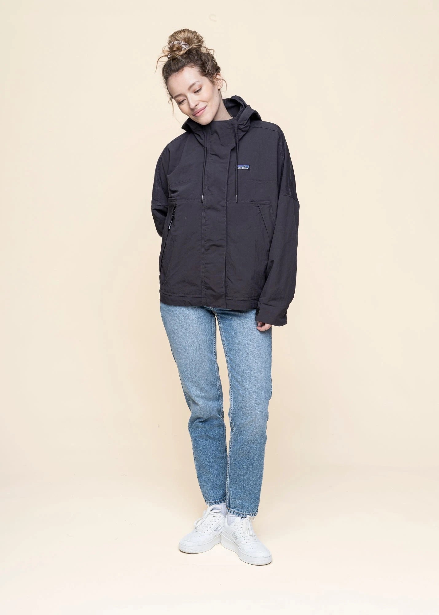 Coupe-vent en matières recyclées | noir "skysail jkt - ink black"