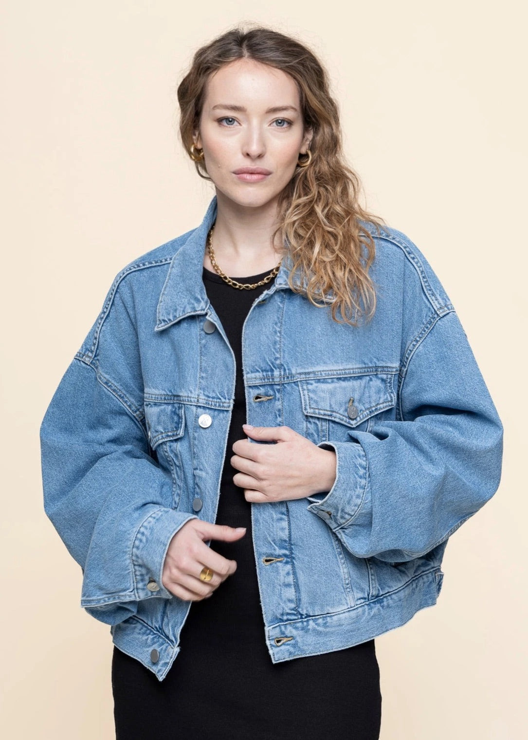 Veste en coton biologique recyclé | bleu "paasithe - horizon"