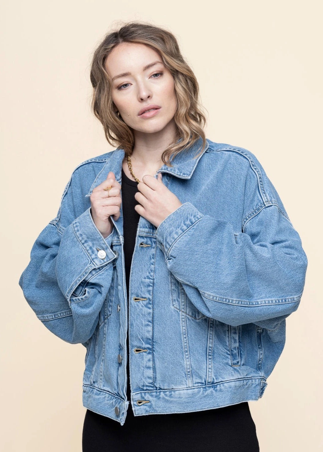 Veste en coton biologique recyclé | bleu "paasithe - horizon"
