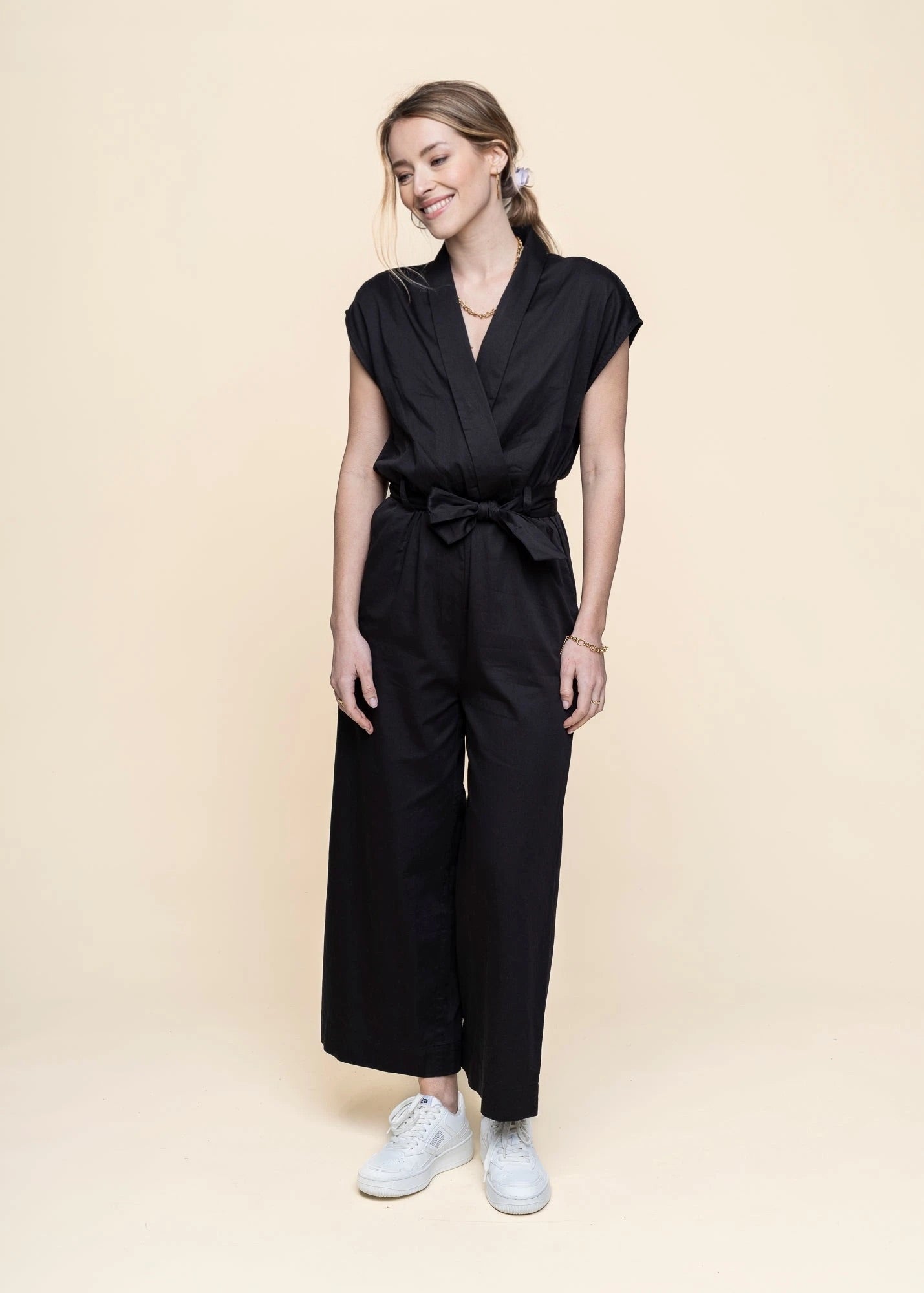 Combinaison noire en coton bio - black malawi jumpsuit