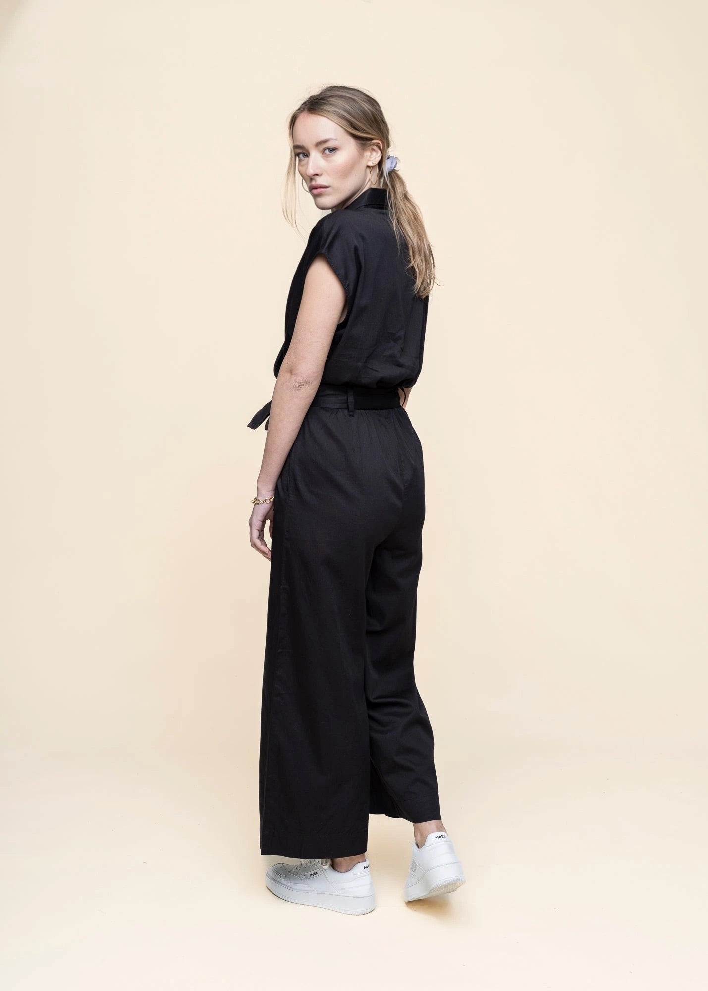 Combinaison noire en coton bio - black malawi jumpsuit