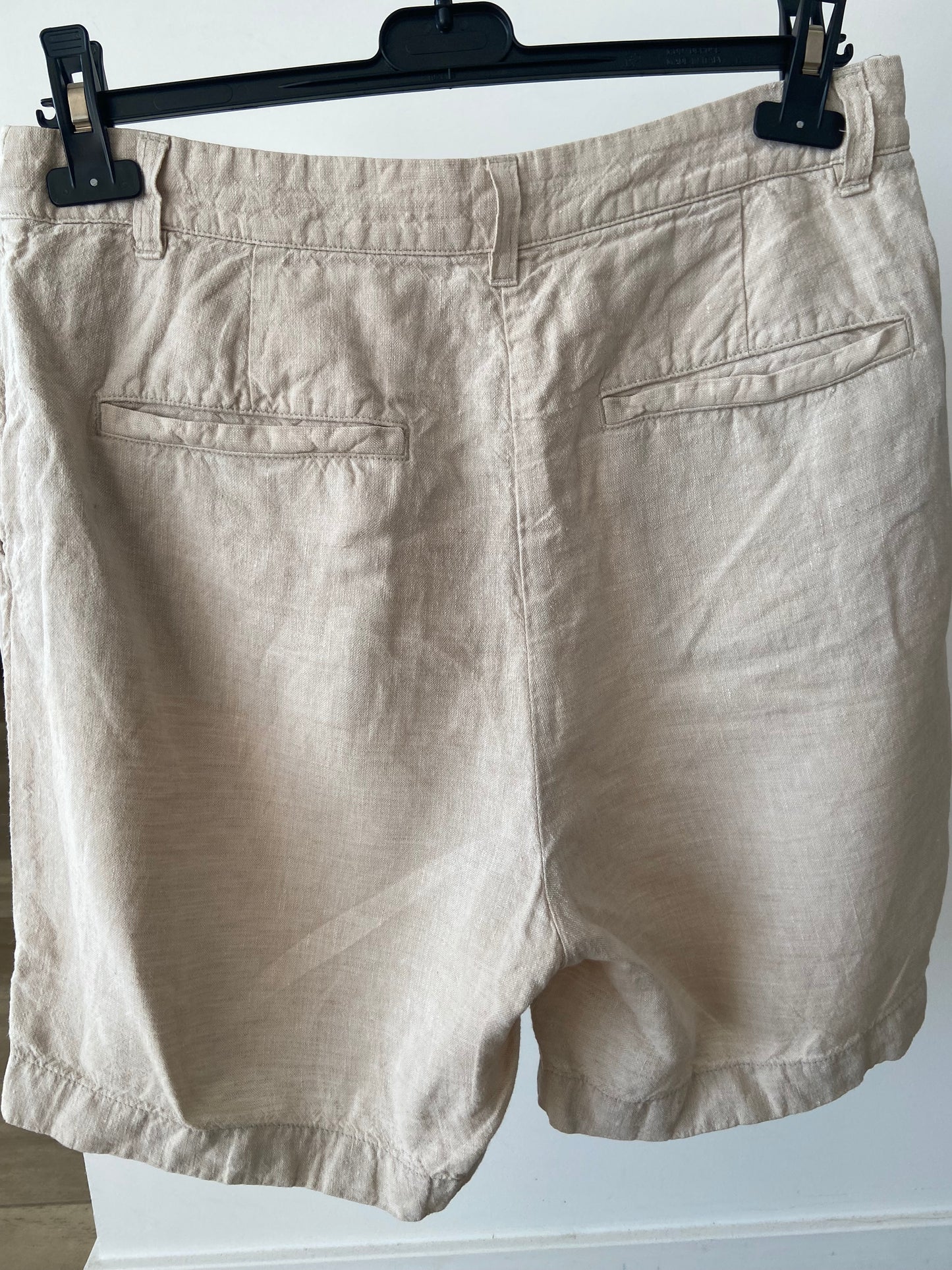 Short en lin bio | Beige 'posey wide high-rise linen shorts light feather gray'