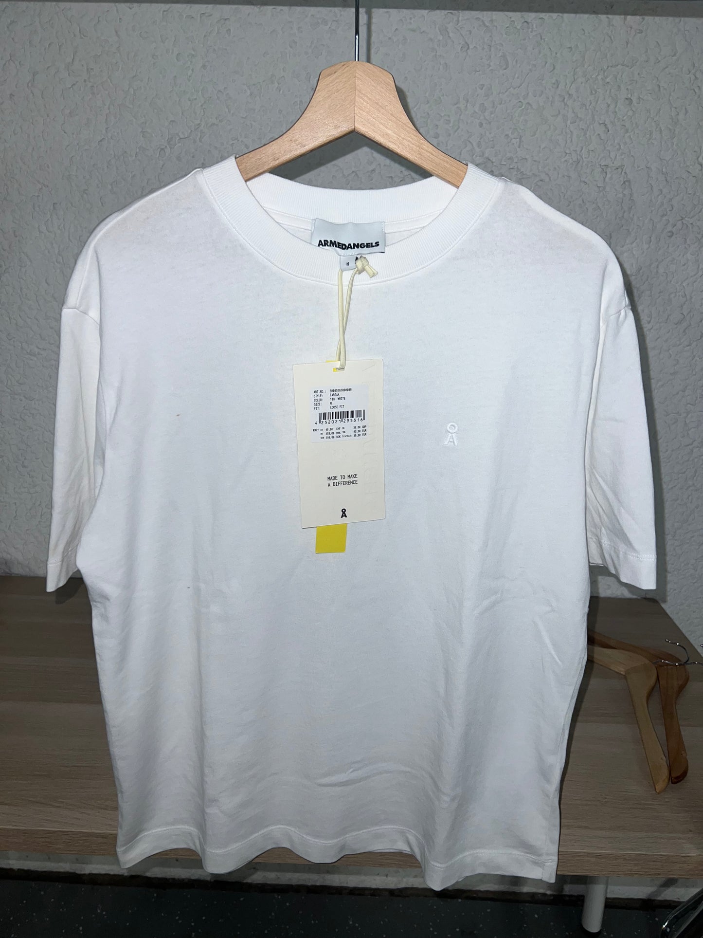 T-shirt en coton bio et recyclé | blanc 'tarjaa white'