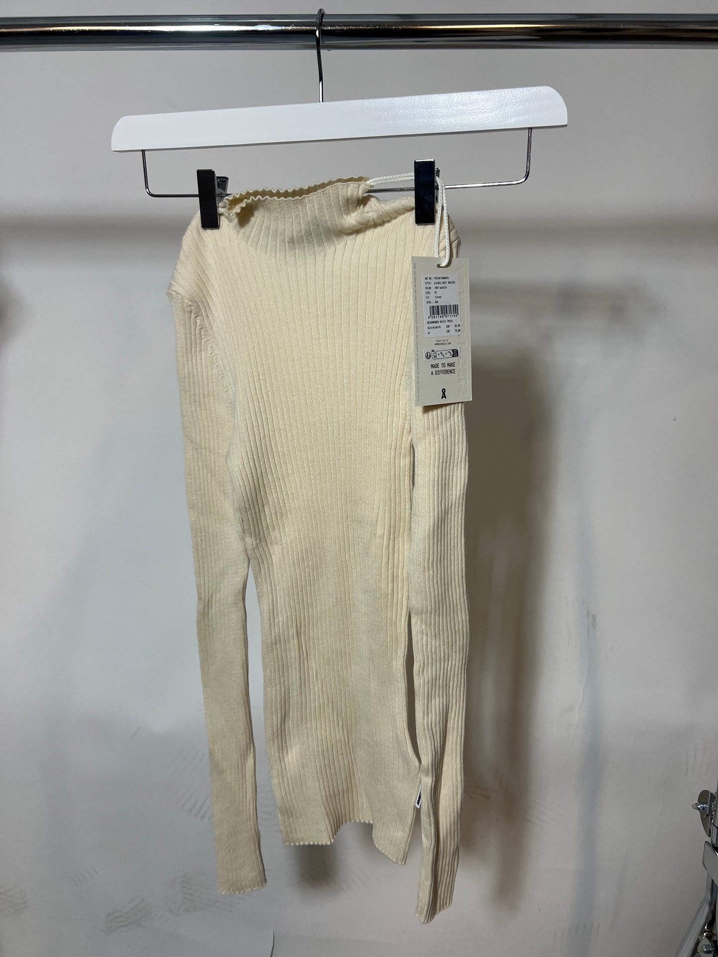 Sous-pull côtelé en coton bio | beige 'alaania oatmilk'