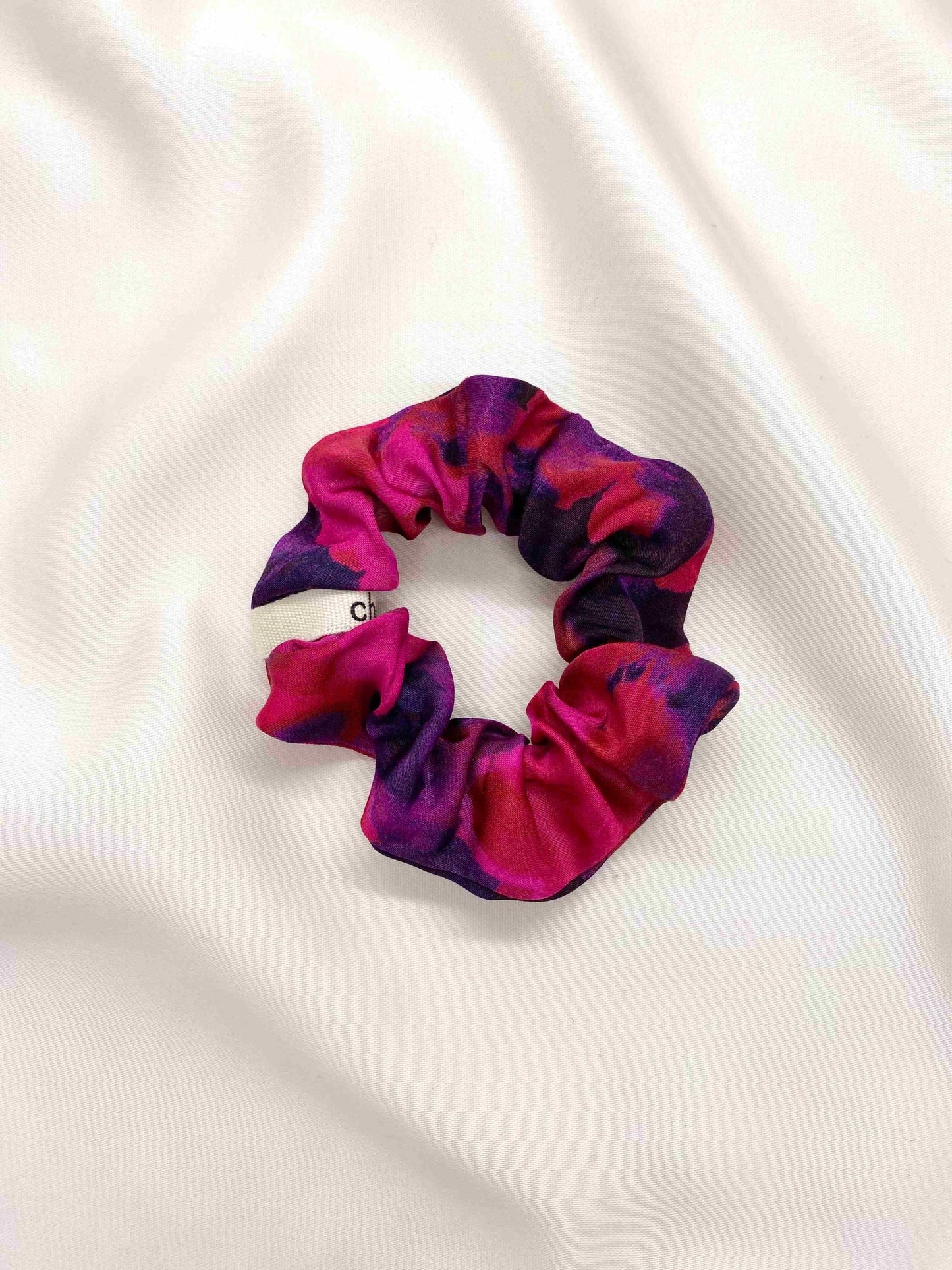 Chouchou en matière upcyclée | Violet imprimé "violet/rose"