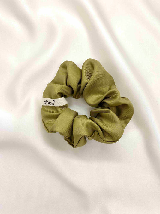 Chouchou en soie upcyclée | Olive "soie olive"