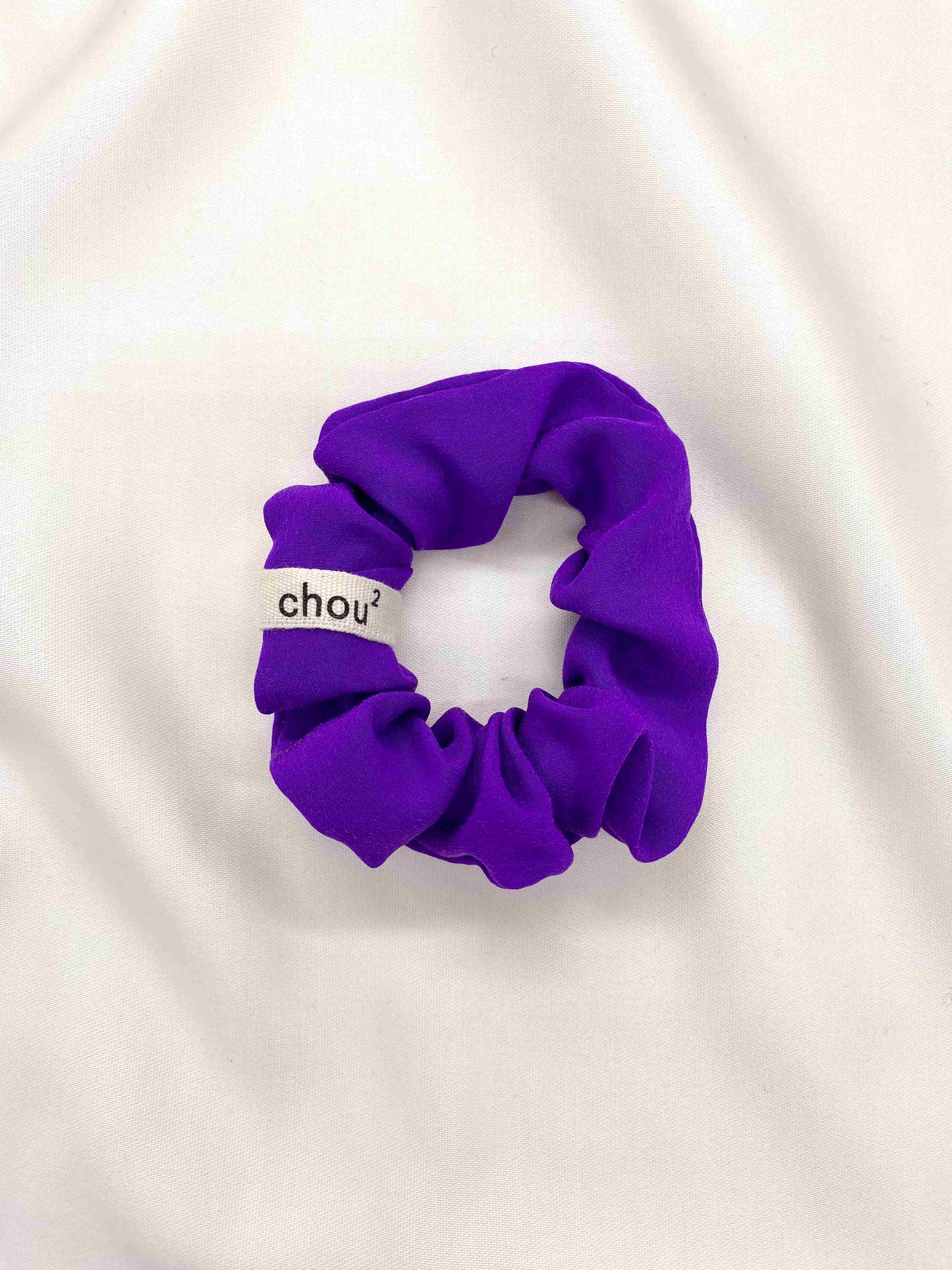 Chouchou en crêpe de soie upcyclée | Indigo "crêpe de soie indigo"