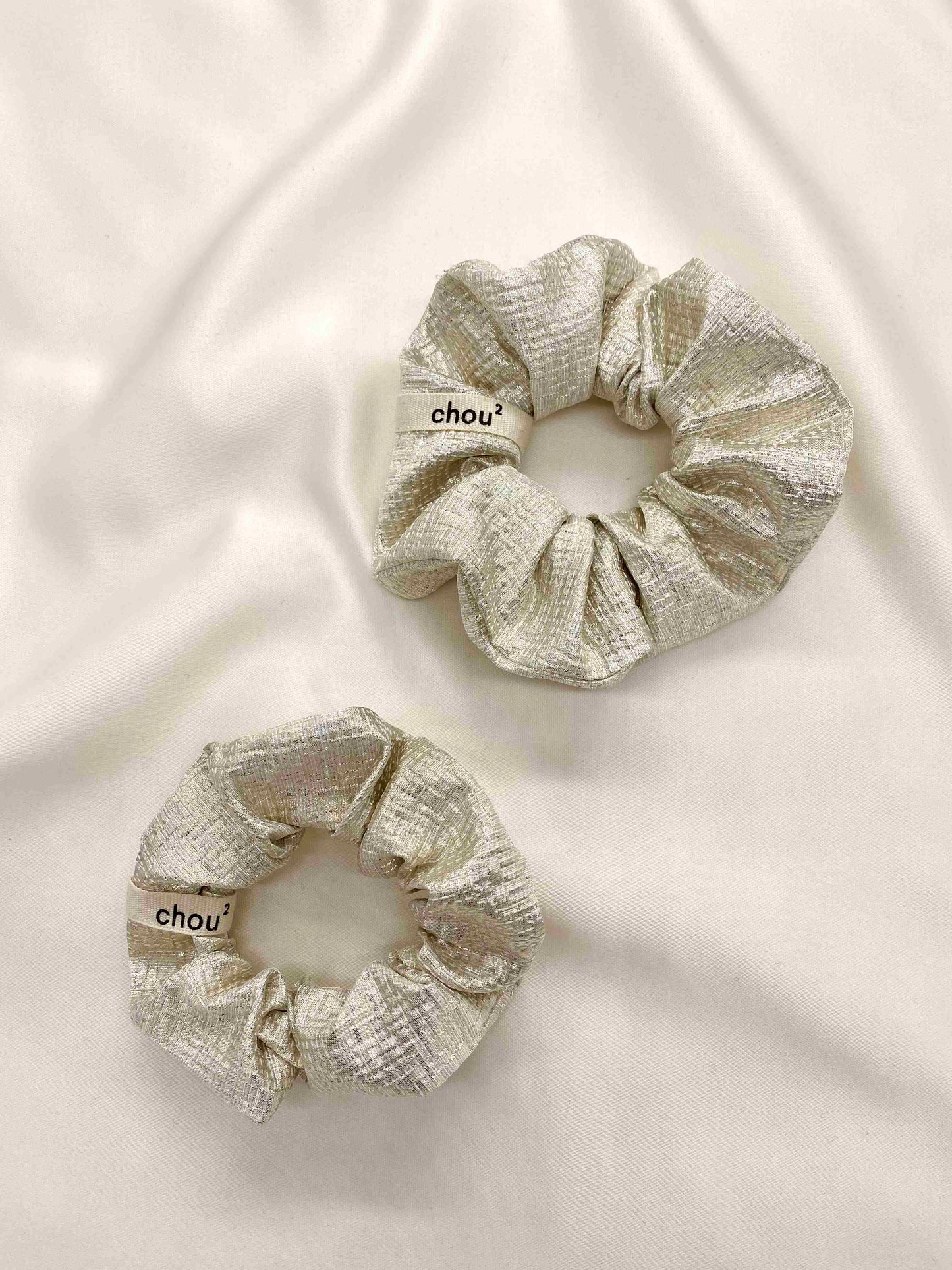 Chouchou en matières upcyclées | Doré "doré irisé"