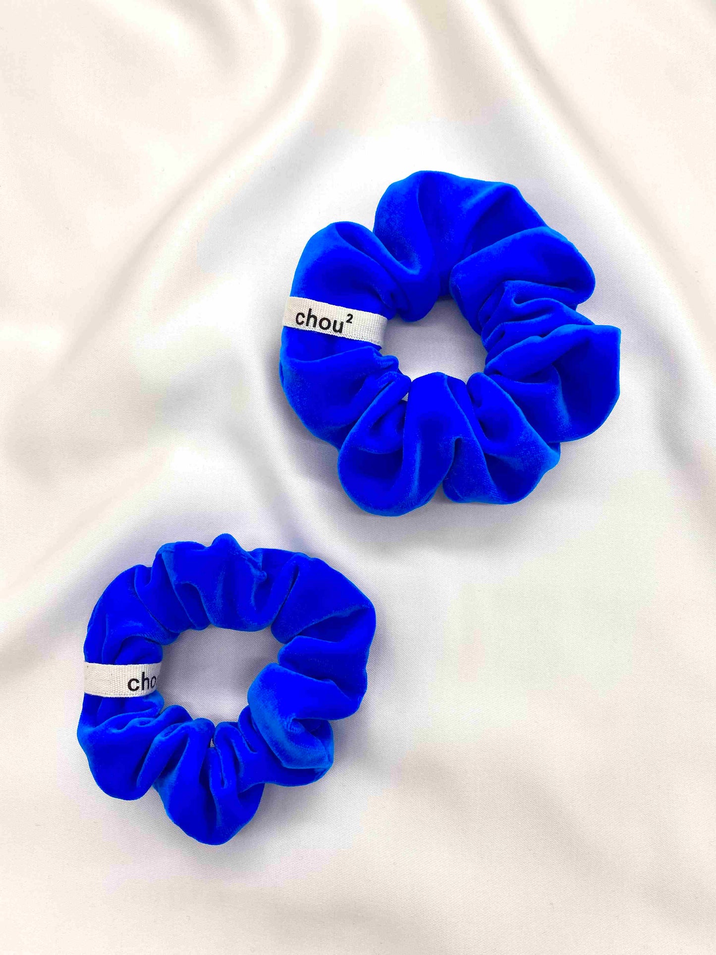 Chouchou en velours upcyclé | Bleu roi "velours bleu roi"