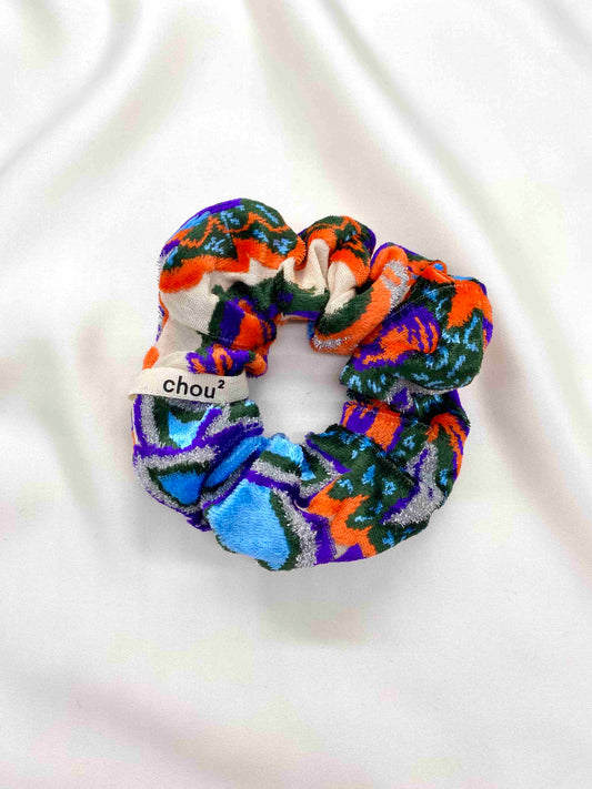 Chouchou en velours upcyclé | Multicolore "velours dévoré multico"