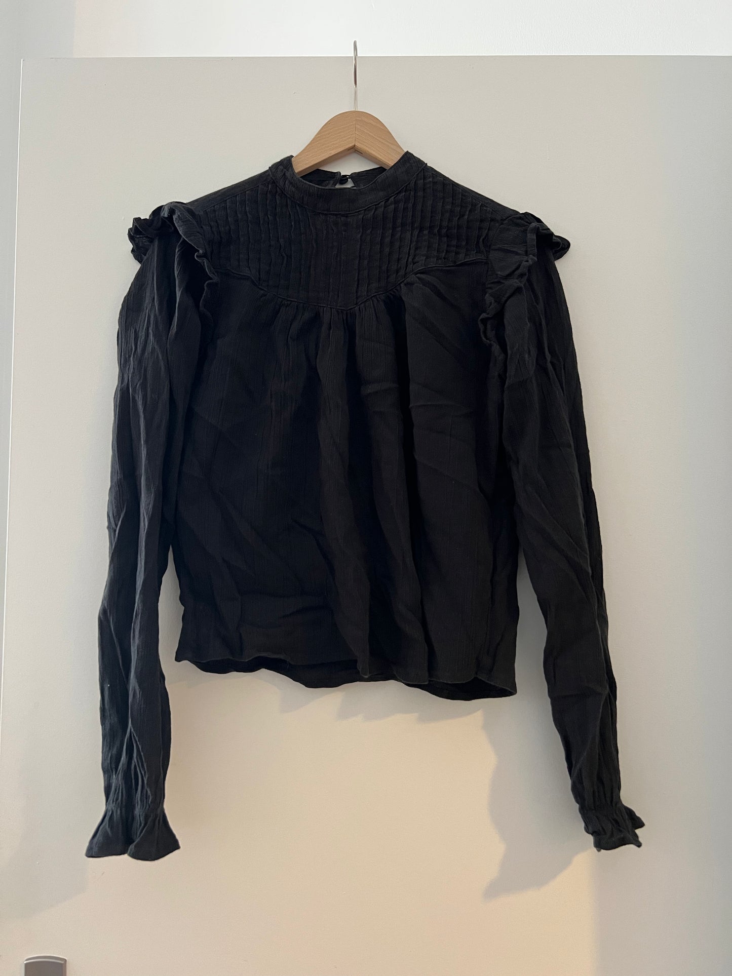 Blouse noire en coton bio - lily