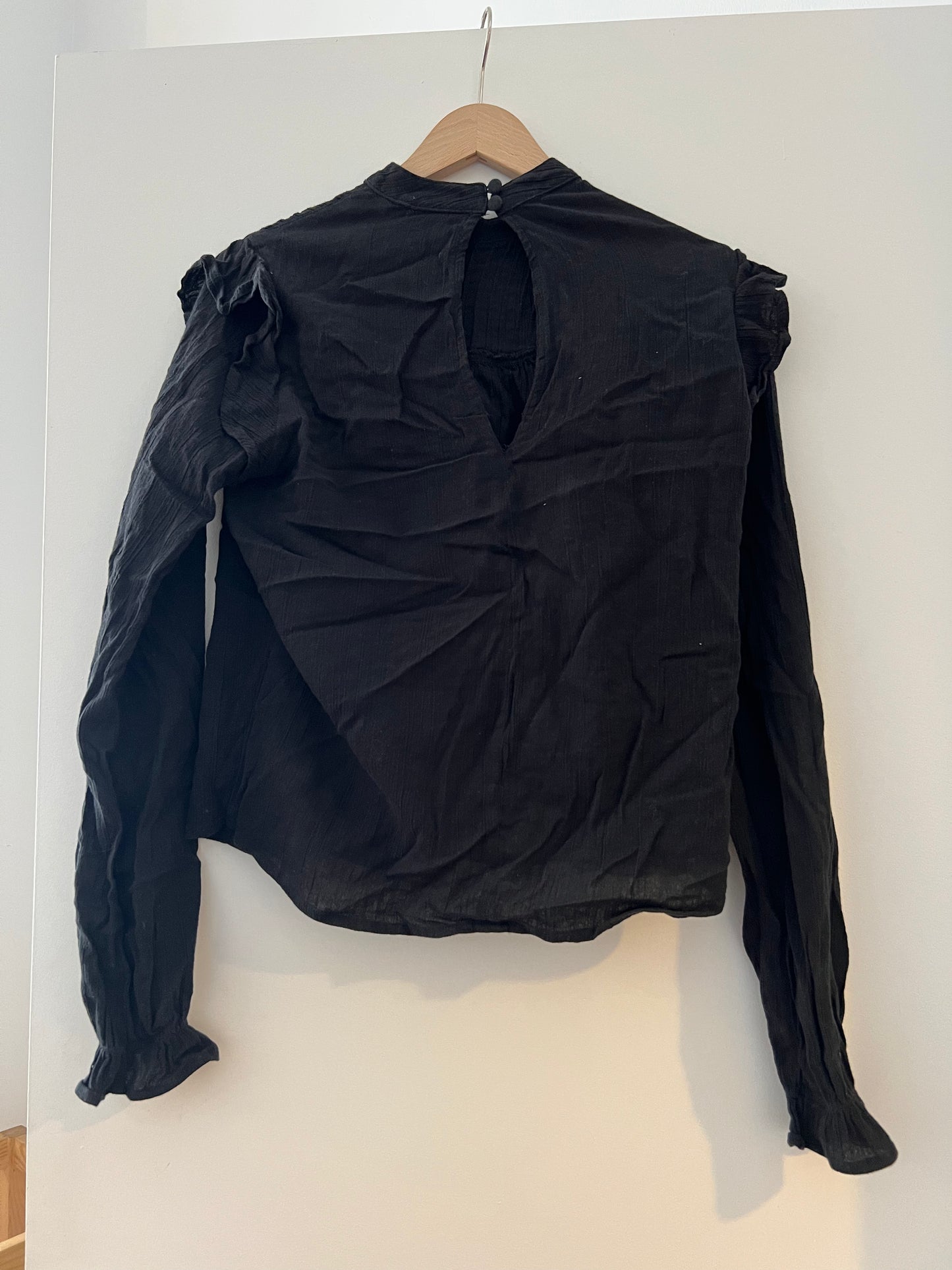 Blouse noire en coton bio - lily
