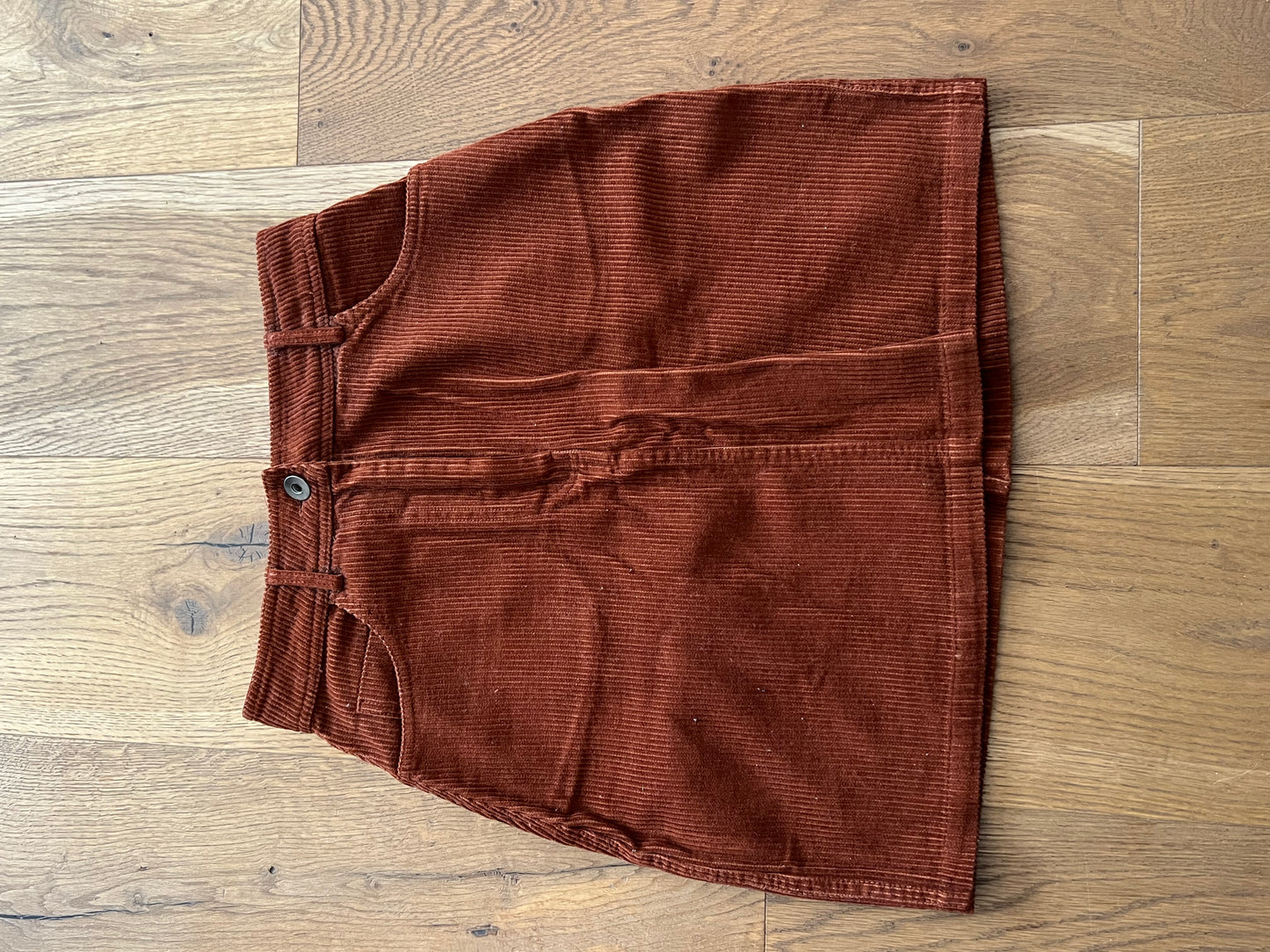 Jupe rouille en velours de coton bio - Marsha skirt clay red