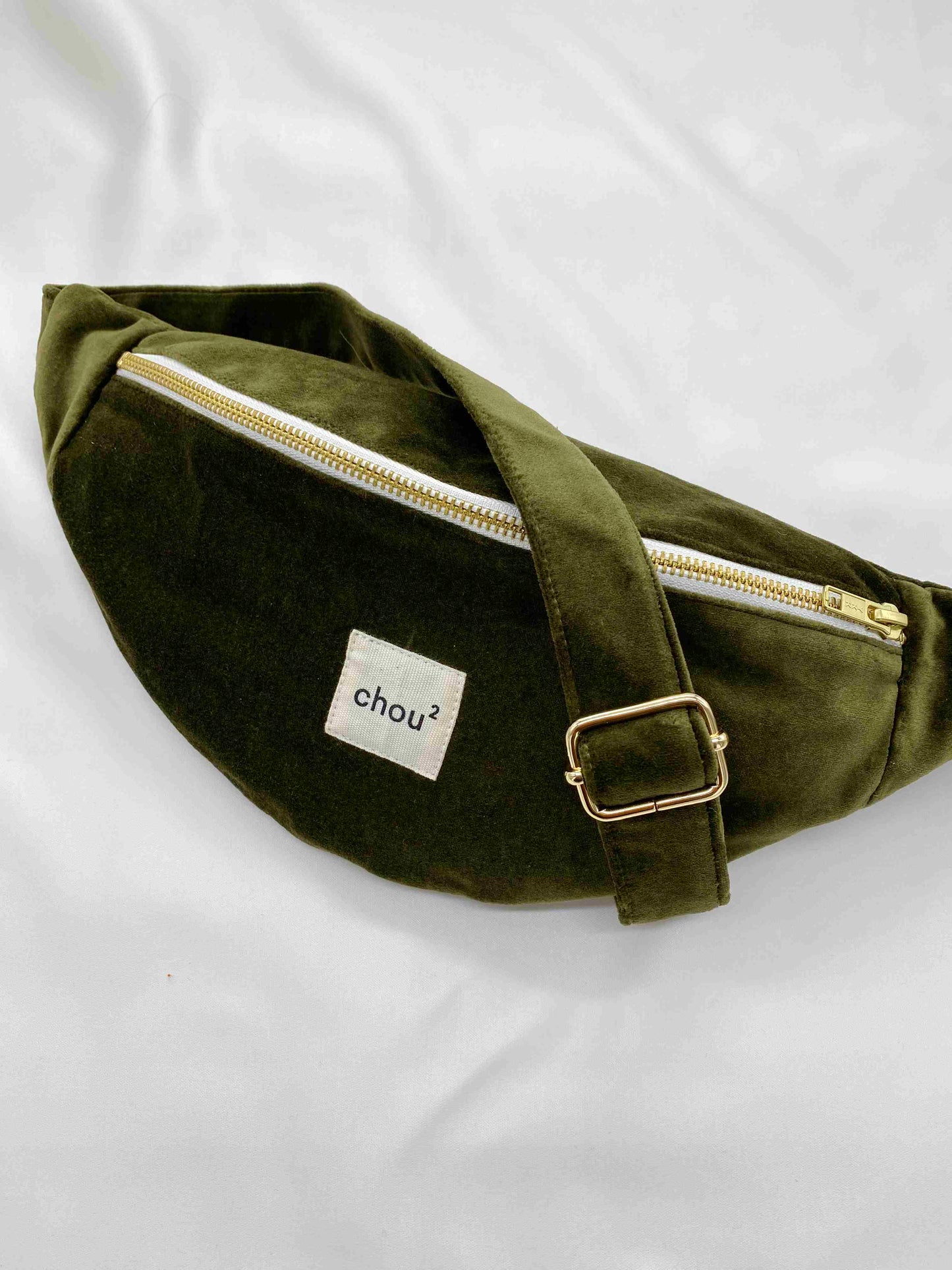 Banane made in France en velours de coton upcyclé | kaki