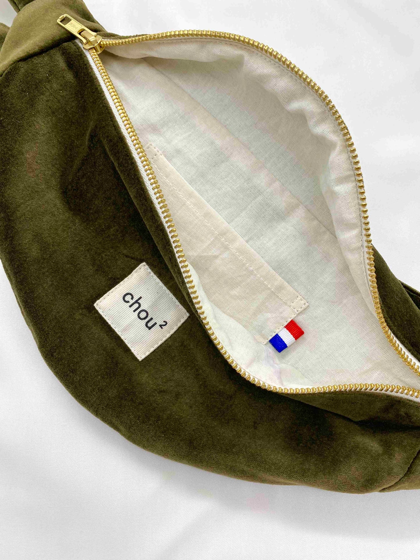 Banane made in France en velours de coton upcyclé | kaki