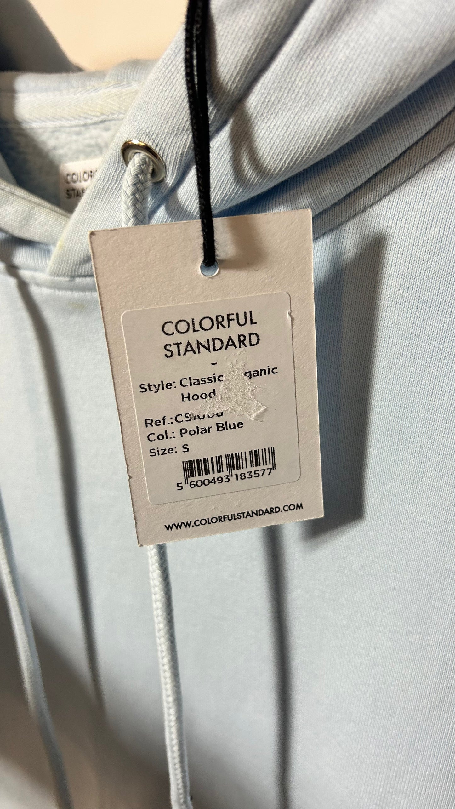 Sweat à capuche en coton bio | bleu 'Polar blue'