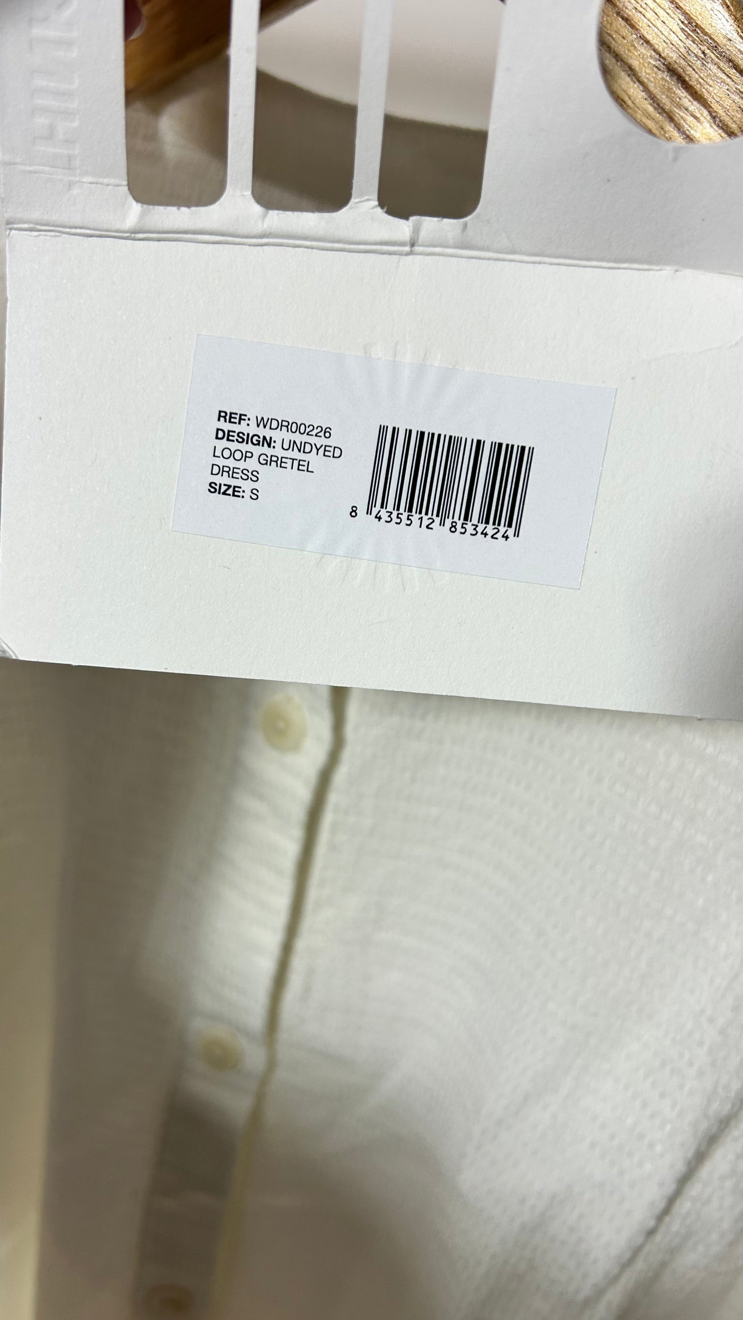 Robe midi ceinturée en coton bio | blanc 'undyed loop gretel dress'