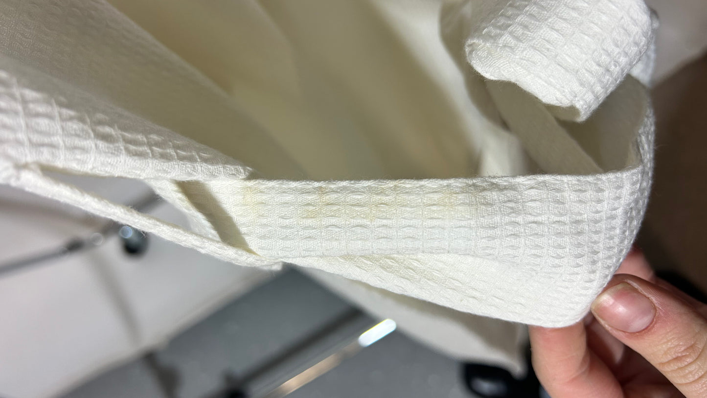 Robe midi ceinturée en coton bio | blanc 'undyed loop gretel dress'