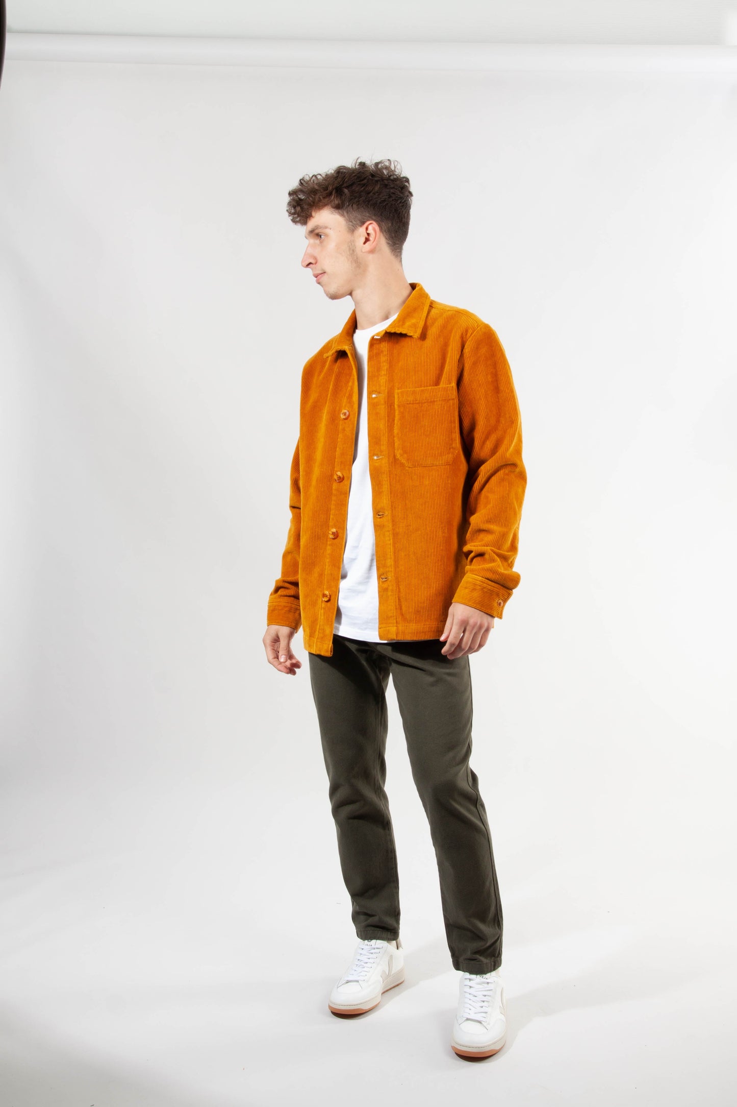 Veste velours moutarde en coton bio