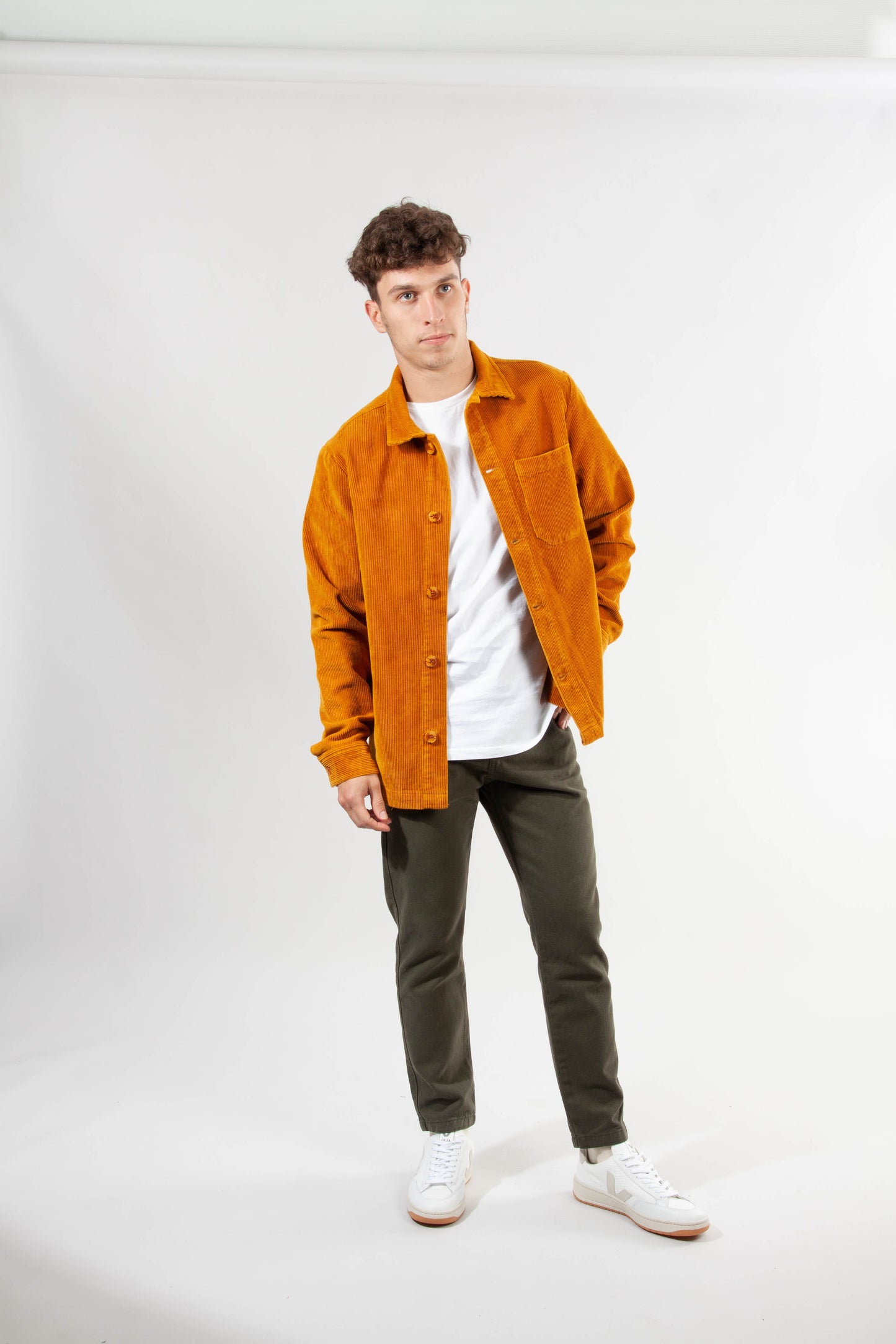 Veste velours moutarde en coton bio