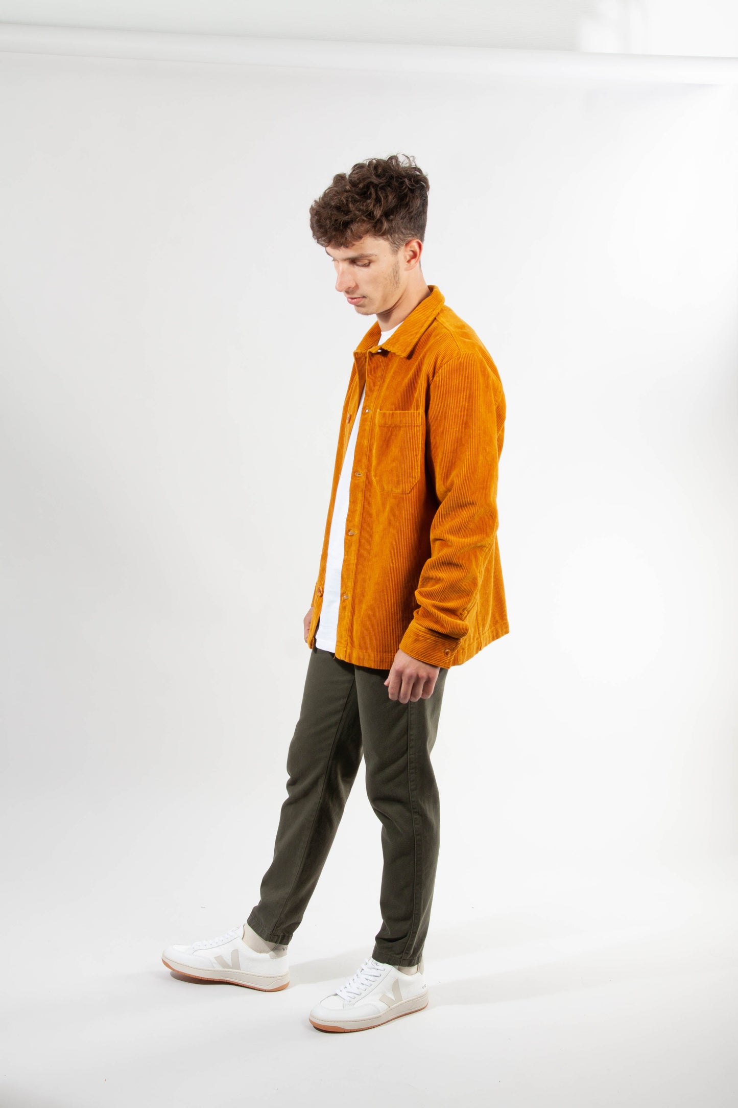 Veste velours moutarde en coton bio