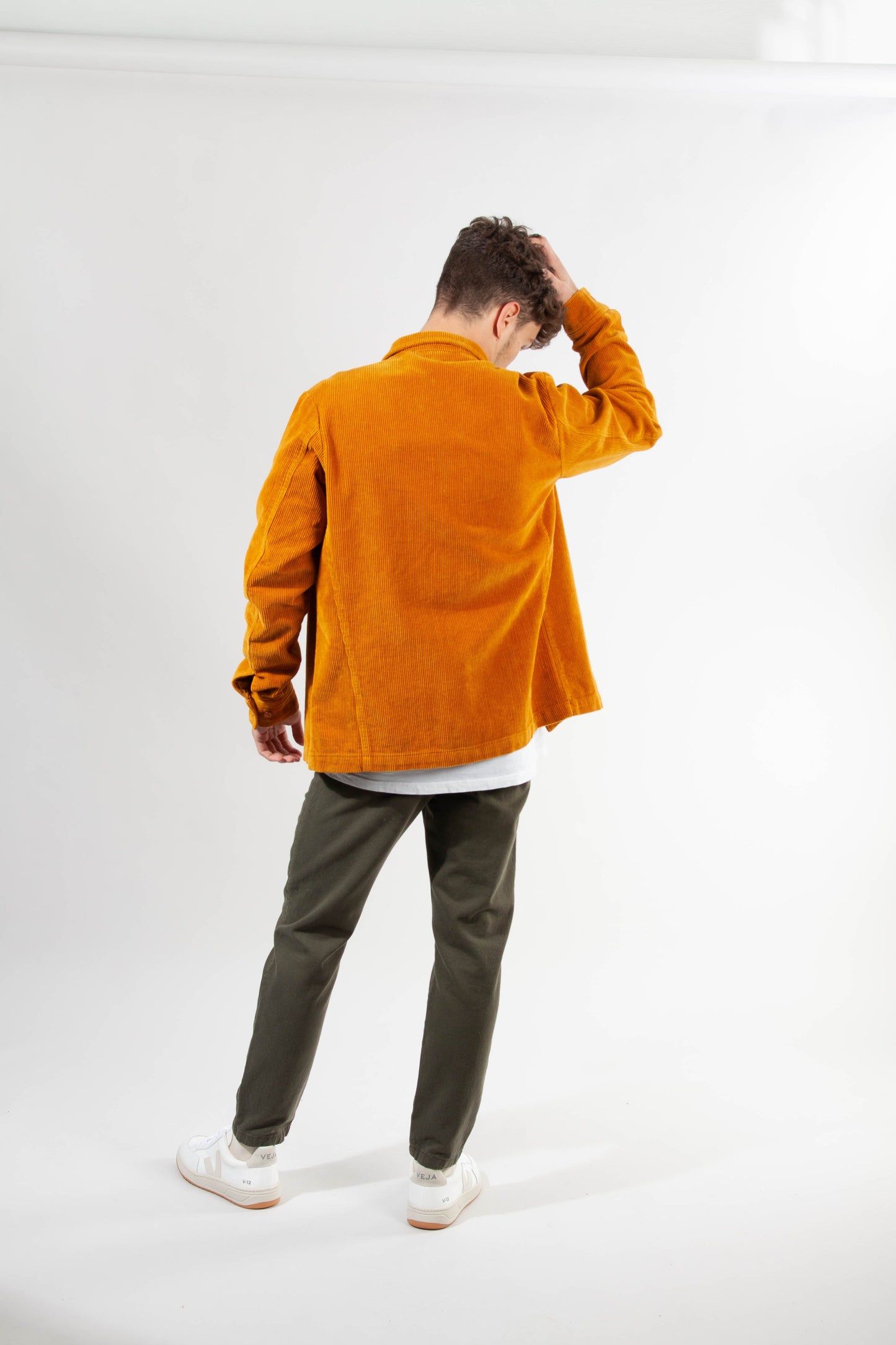Veste velours moutarde en coton bio