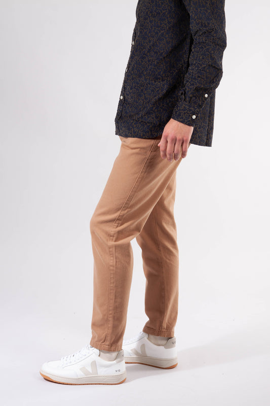 Pantalon droit en twill épais Camel en coton bio - BOB