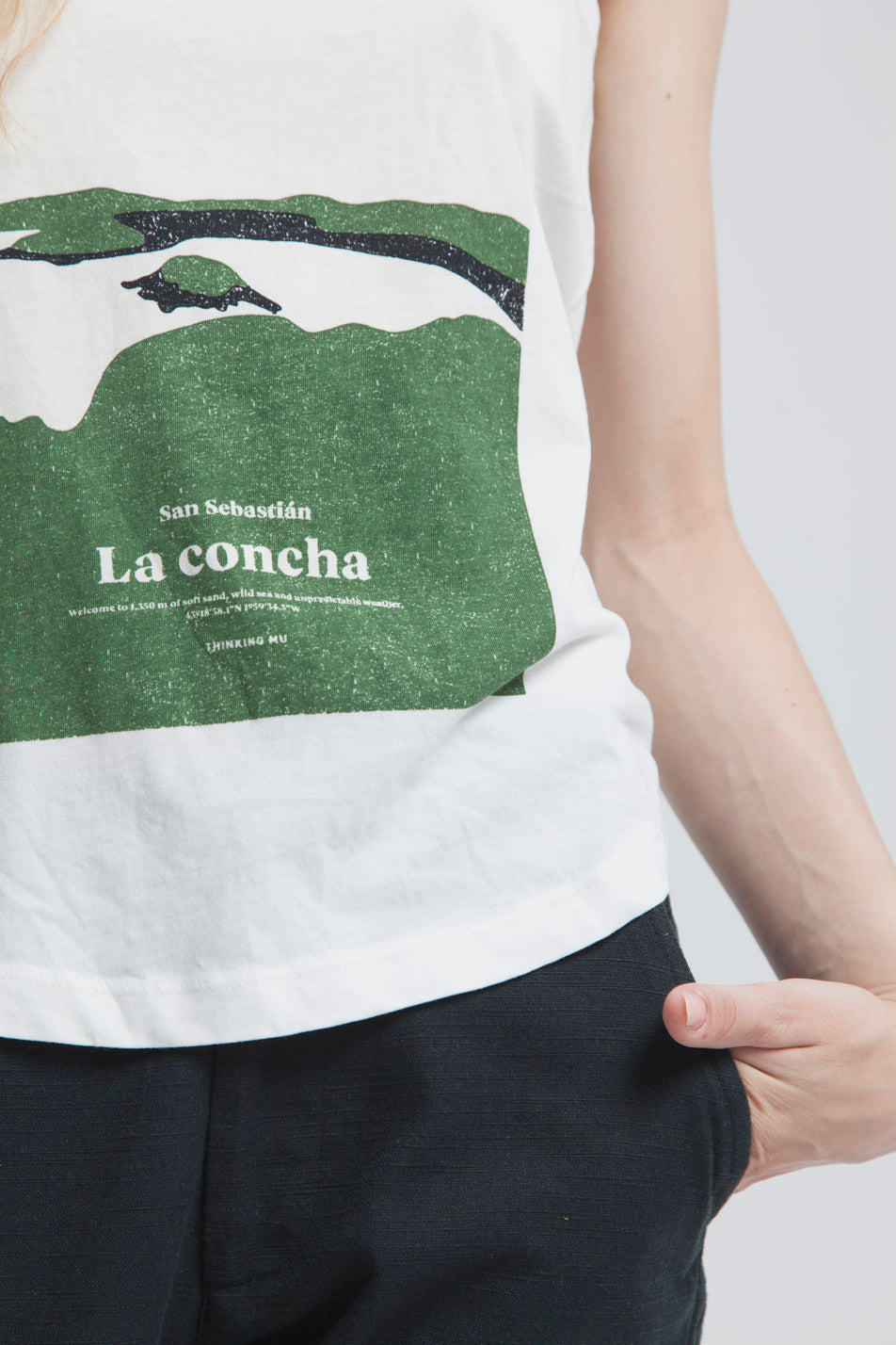 Top imprimé blanc en coton bio - La Concha
